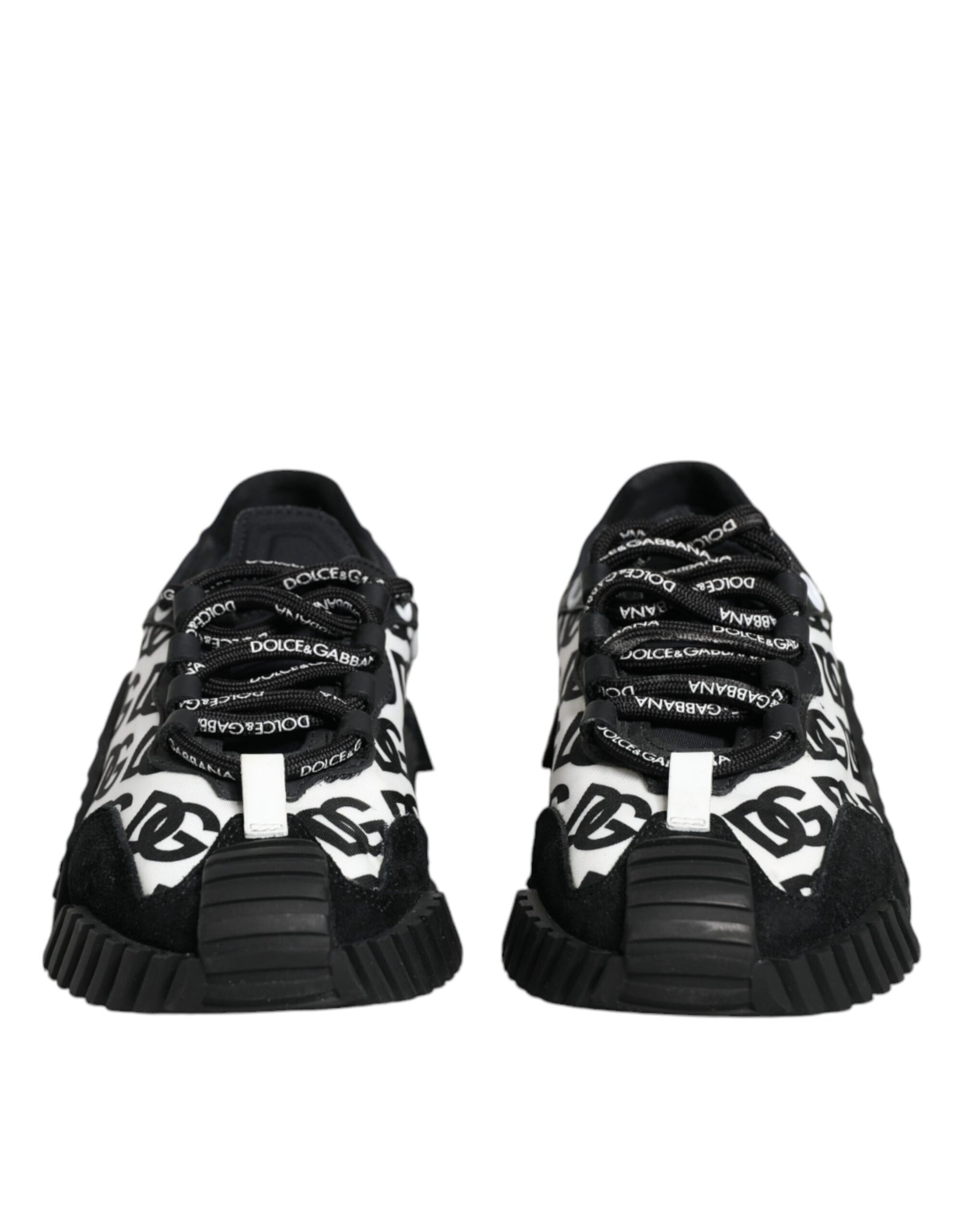 Dolce & Gabbana Black Logo Lace Up Low Top NS1 Sneakers Shoes | Regal Royce