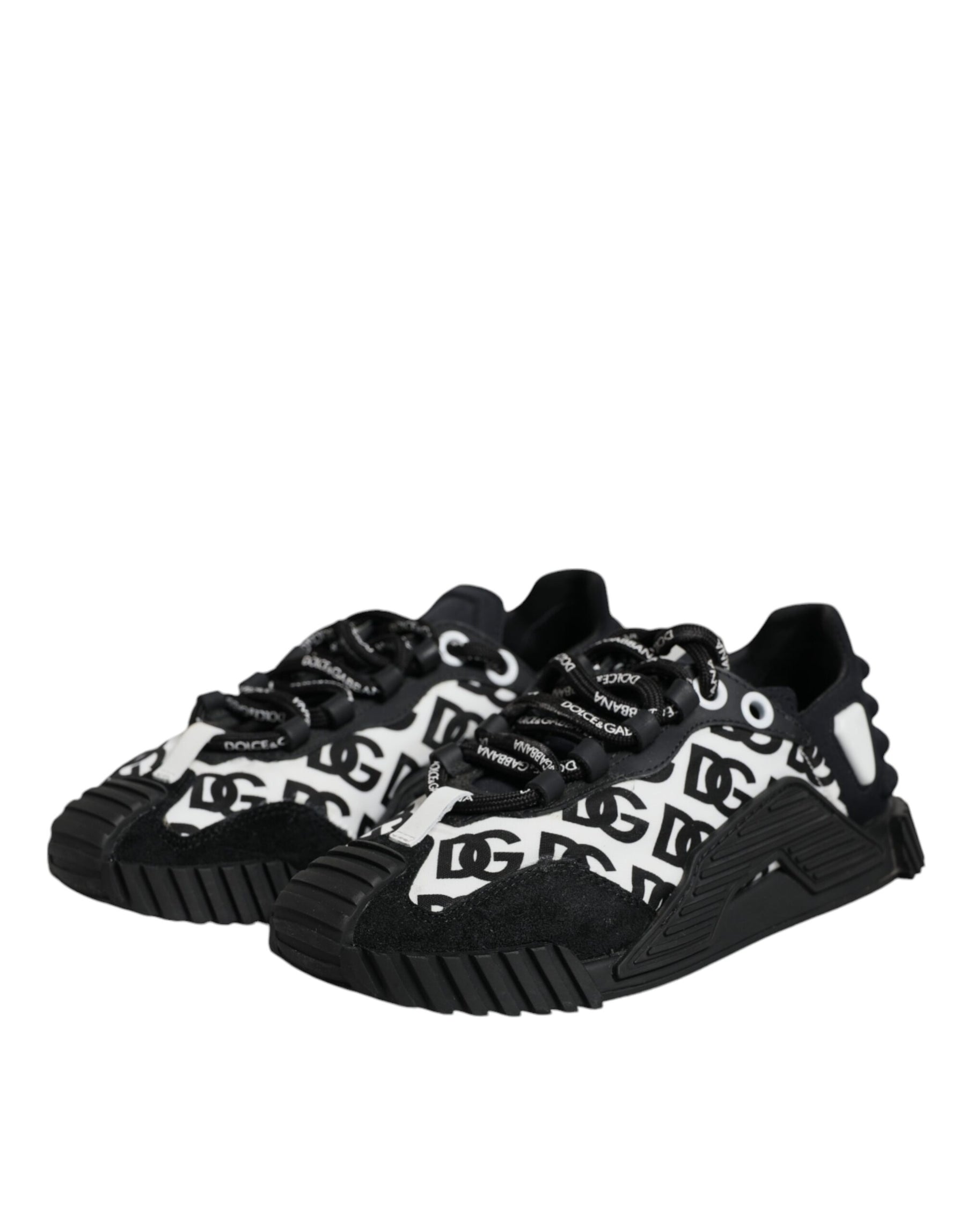 Dolce & Gabbana Black Logo Lace Up Low Top NS1 Sneakers Shoes | Regal Royce
