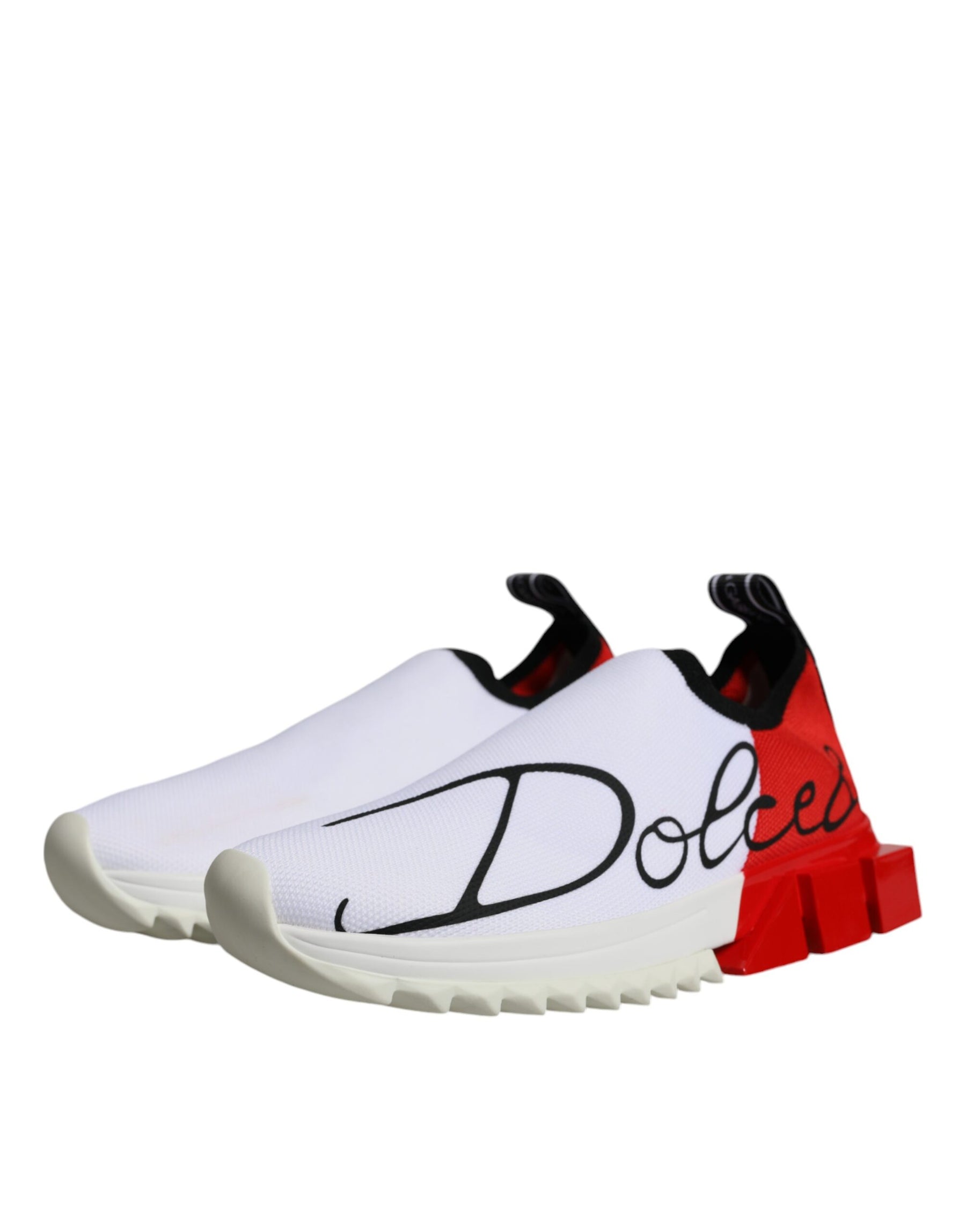 Dolce & Gabbana White Red Low Top Sorrento Men Sneakers Shoes | Regal Royce