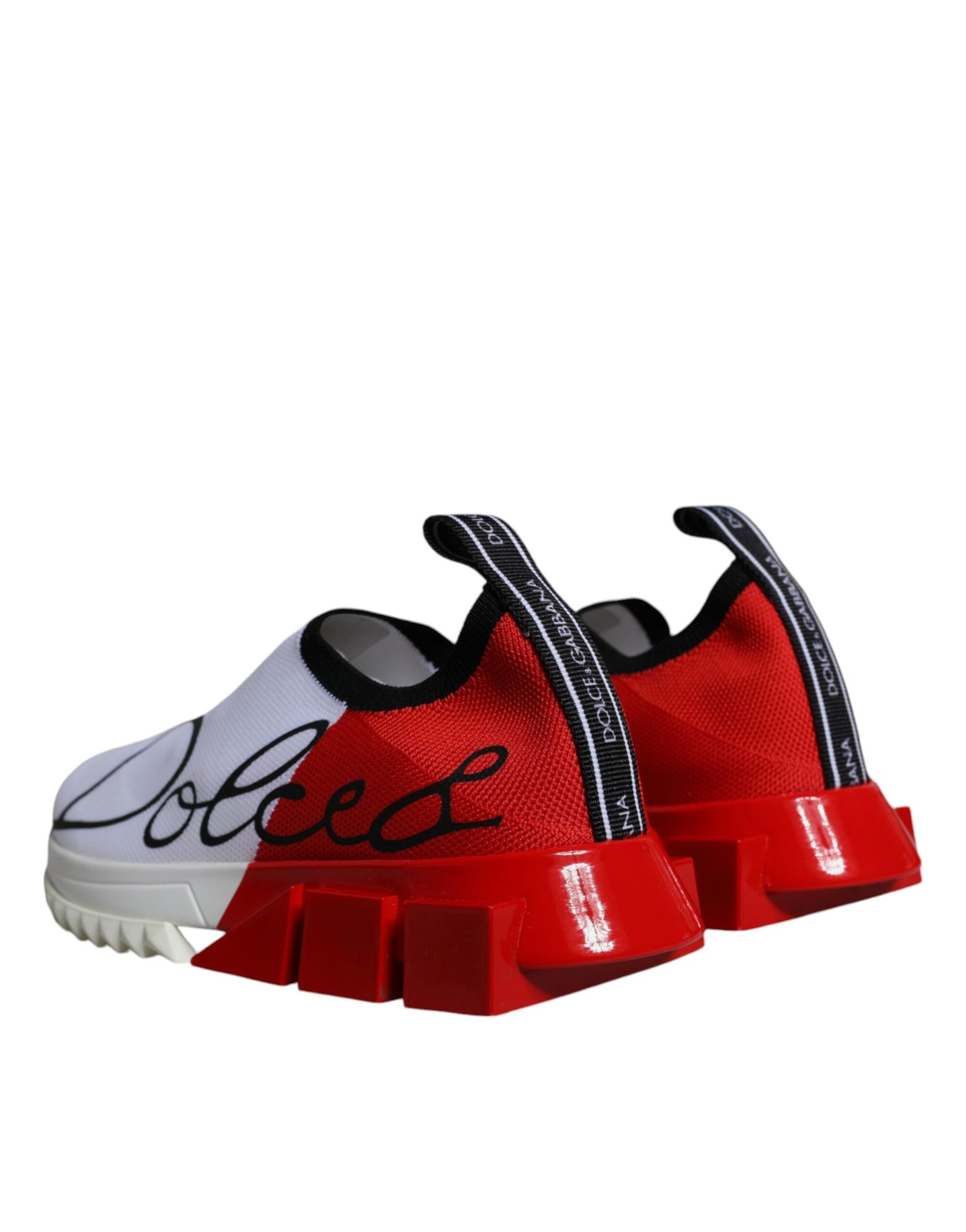 Dolce & Gabbana White Red Low Top Sorrento Men Sneakers Shoes | Regal Royce