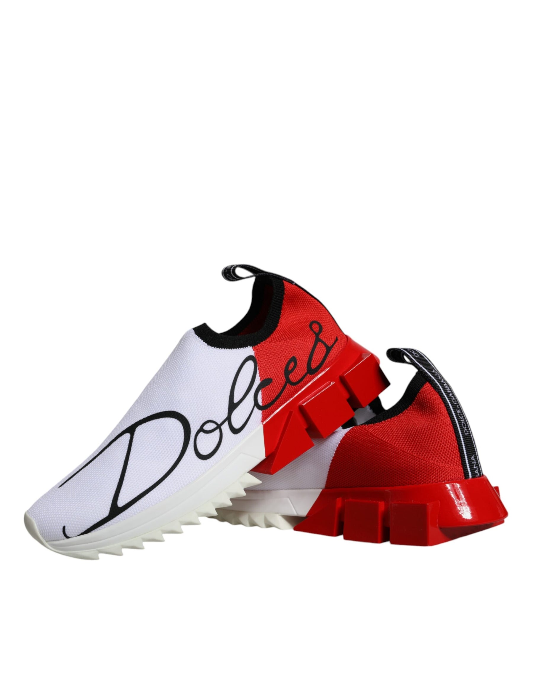 Dolce & Gabbana White Red Low Top Sorrento Men Sneakers Shoes | Regal Royce
