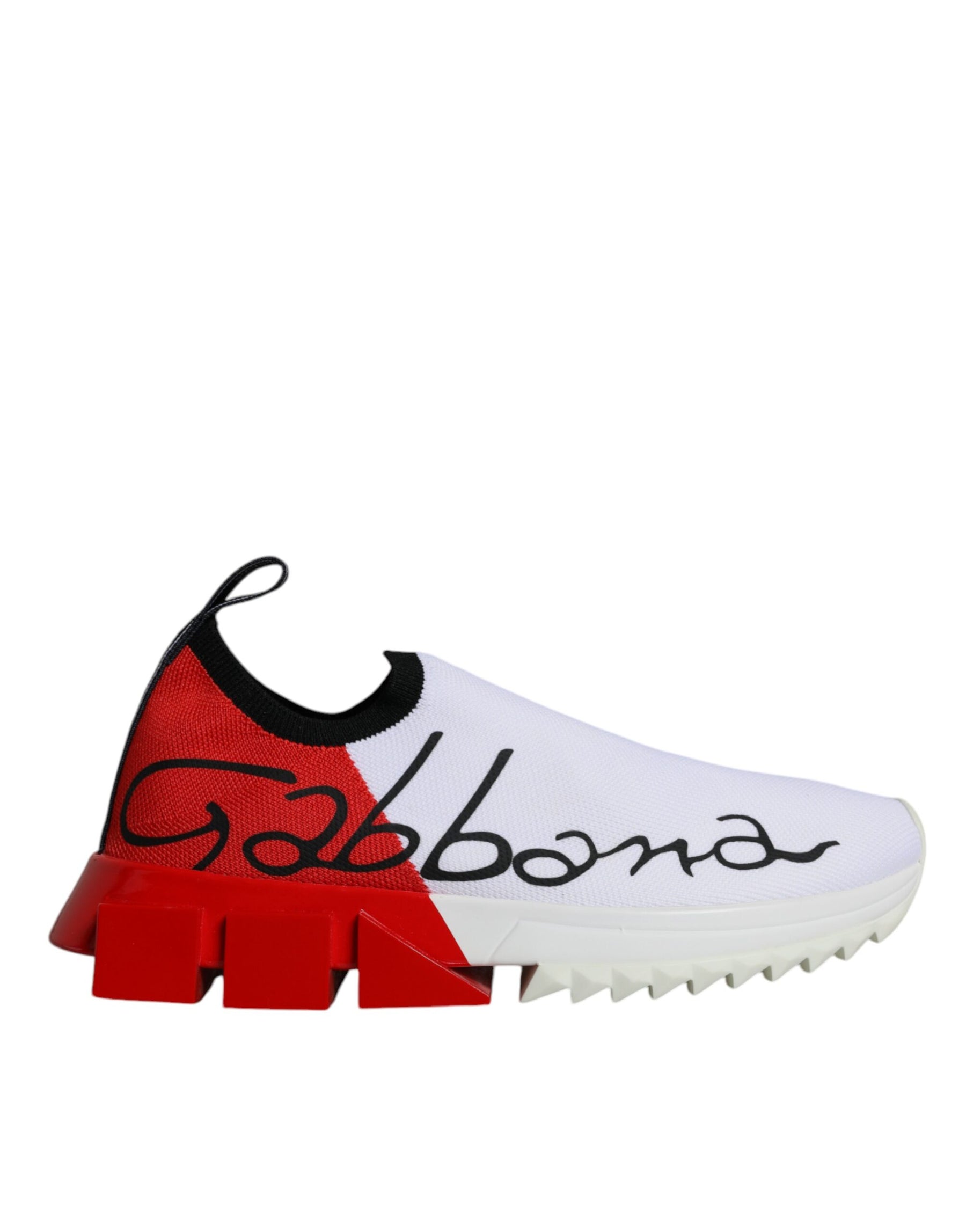 Dolce & Gabbana White Red Low Top Sorrento Men Sneakers Shoes | Regal Royce