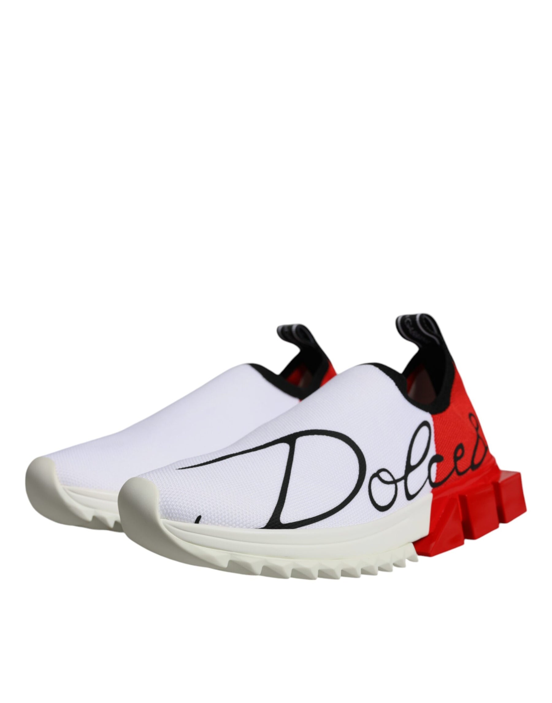 Dolce & Gabbana White Red Low Top Sorrento Men Sneakers Shoes | Regal Royce