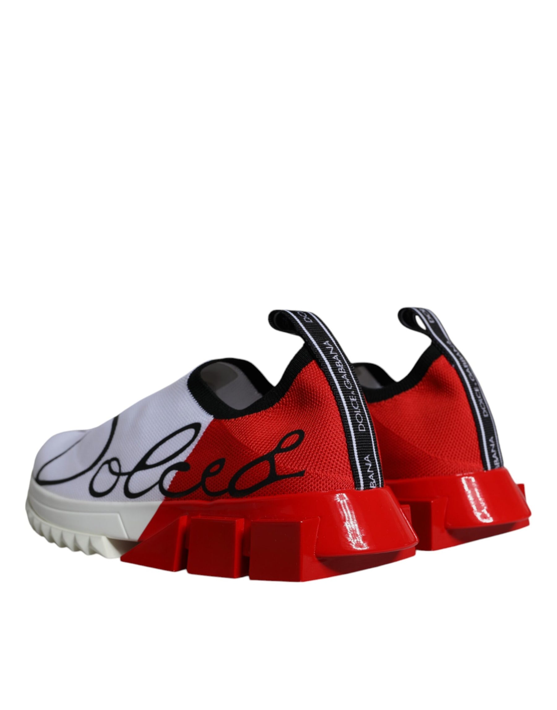Dolce & Gabbana White Red Low Top Sorrento Men Sneakers Shoes | Regal Royce