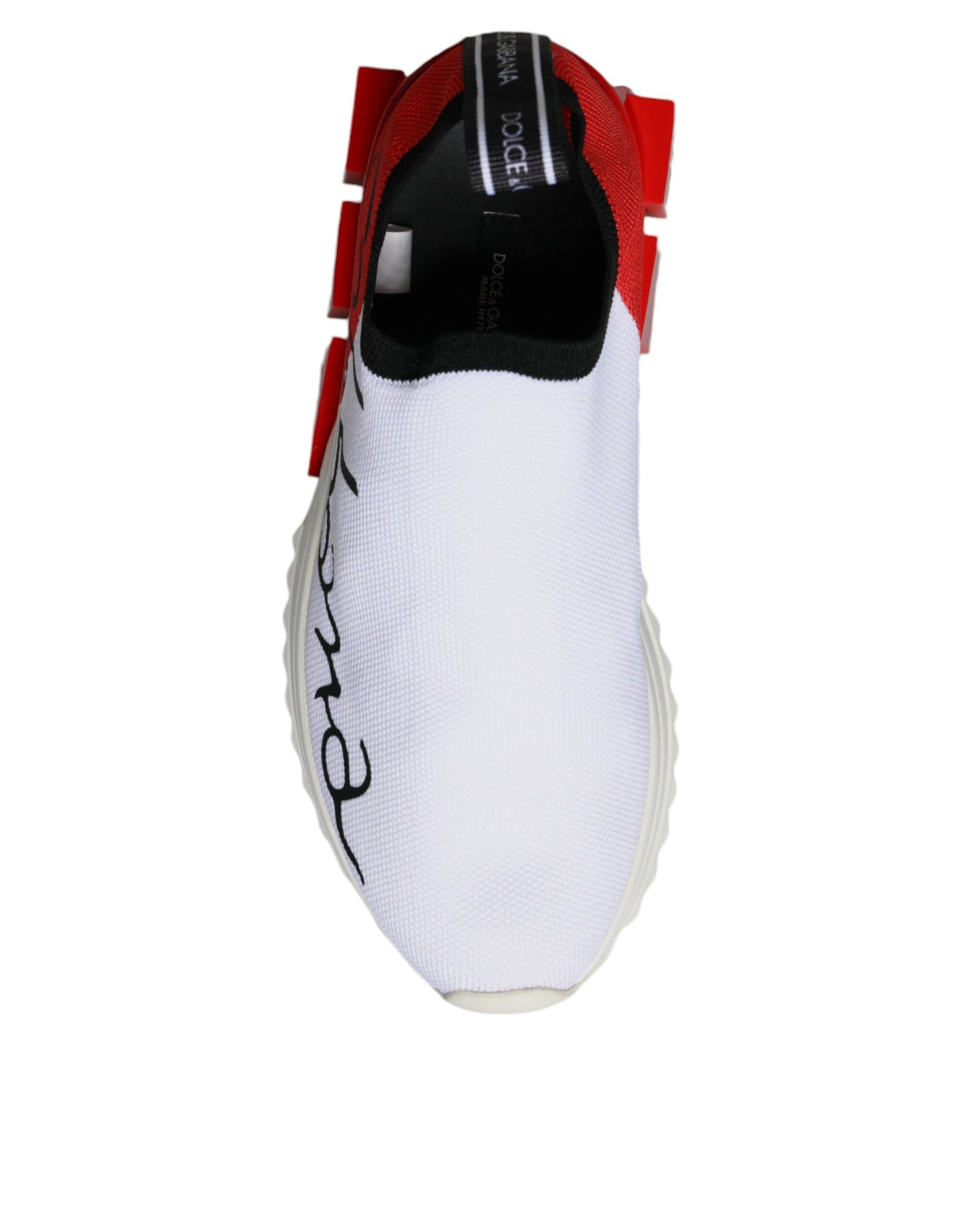 Dolce & Gabbana White Red Low Top Sorrento Men Sneakers Shoes | Regal Royce