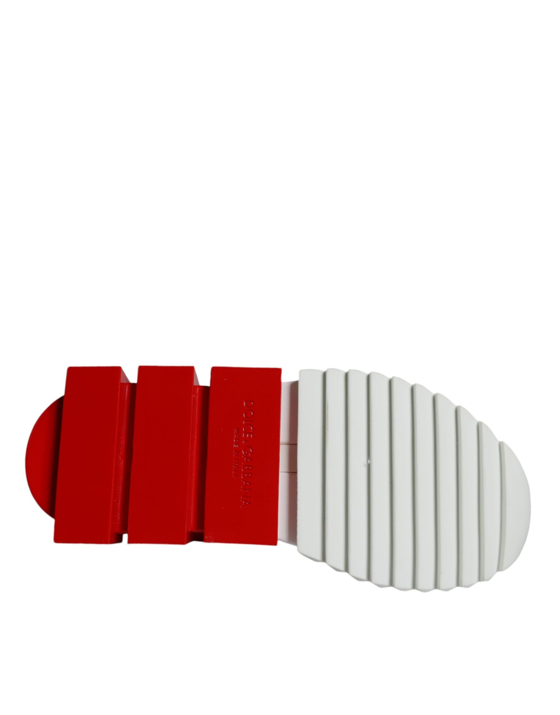 Dolce & Gabbana White Red Low Top Sorrento Men Sneakers Shoes | Regal Royce