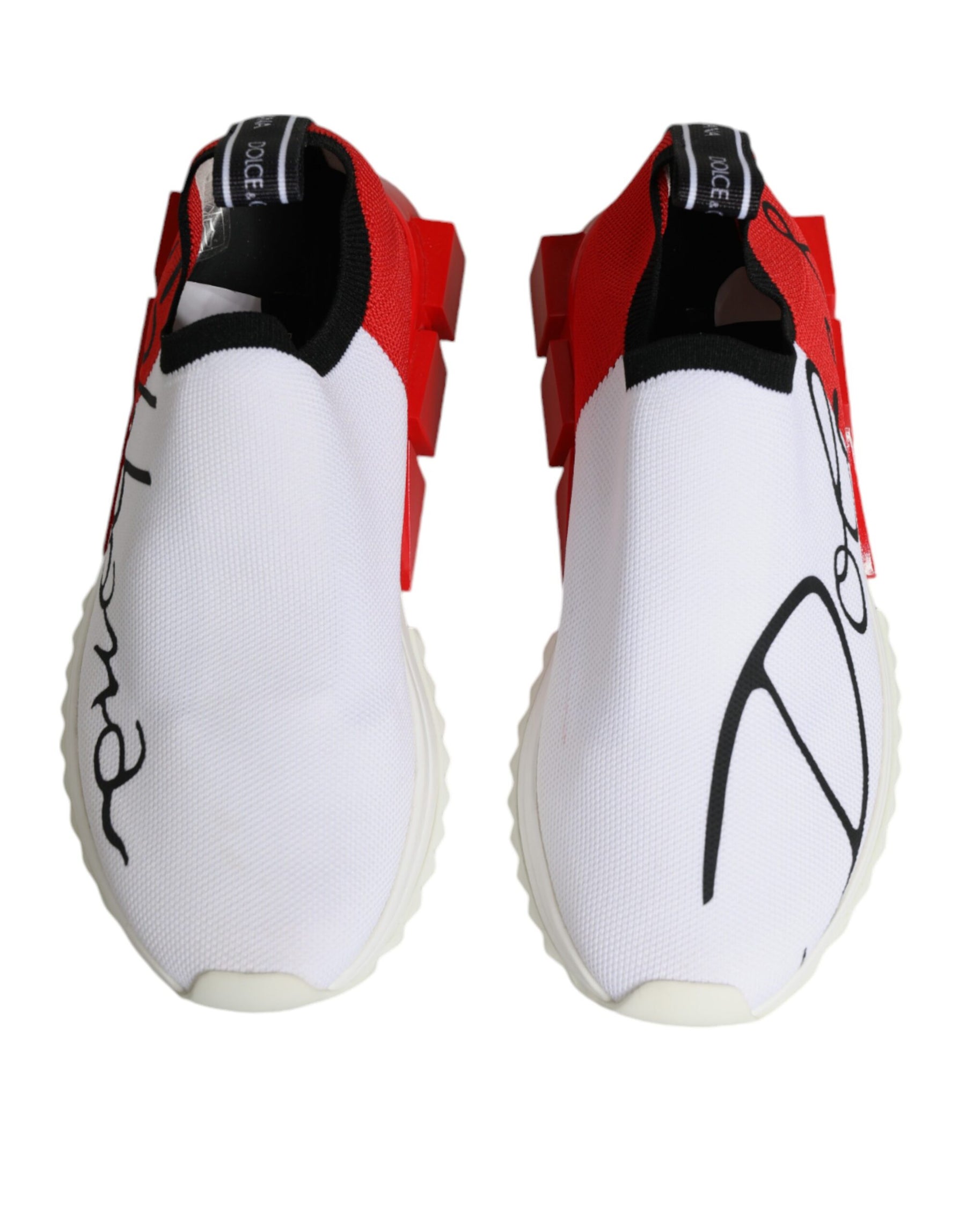 Dolce & Gabbana White Red Low Top Sorrento Men Sneakers Shoes | Regal Royce