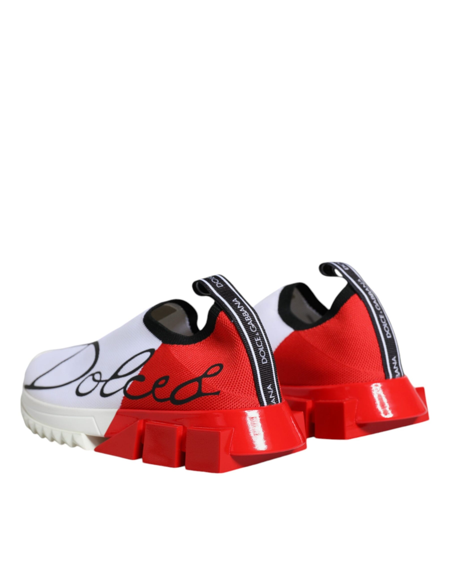 Dolce & Gabbana White Red Low Top Sorrento Men Sneakers Shoes | Regal Royce