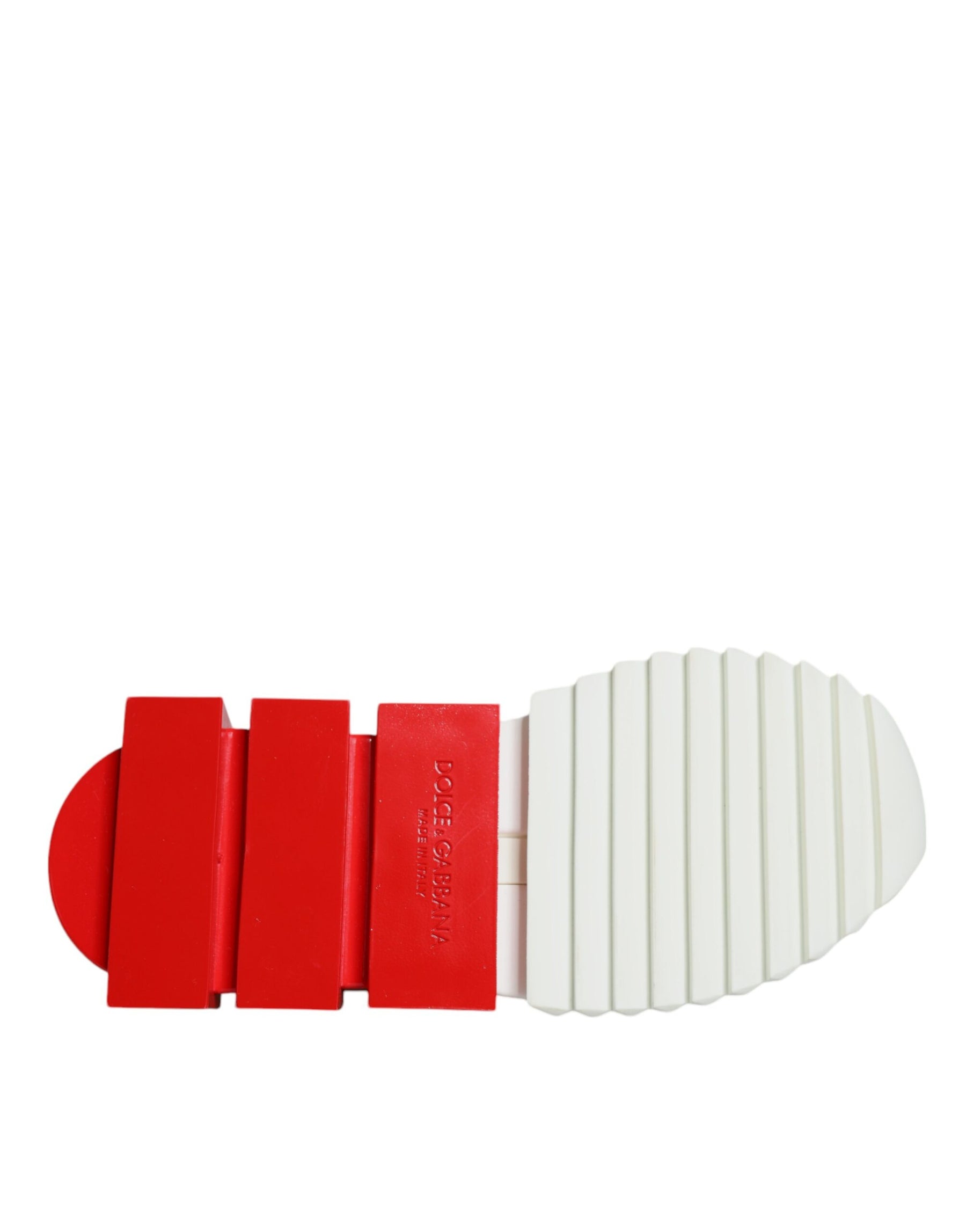 Dolce & Gabbana White Red Low Top Sorrento Men Sneakers Shoes | Regal Royce