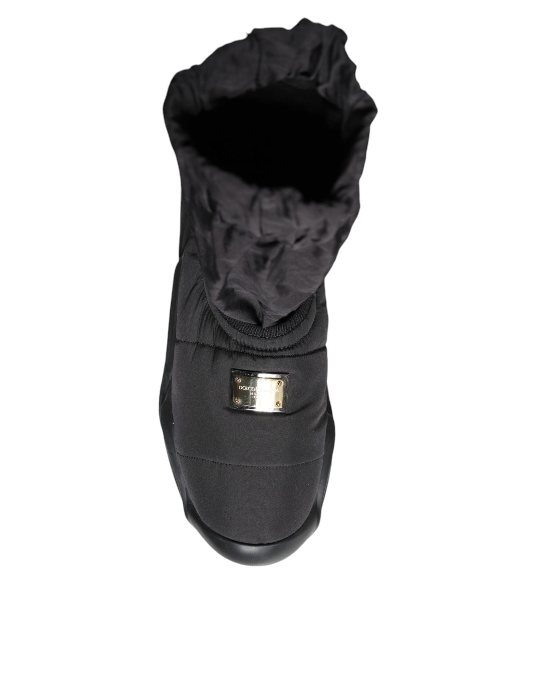 Dolce & Gabbana Black Slip On Wave Socks Sneakers Shoes | Regal Royce