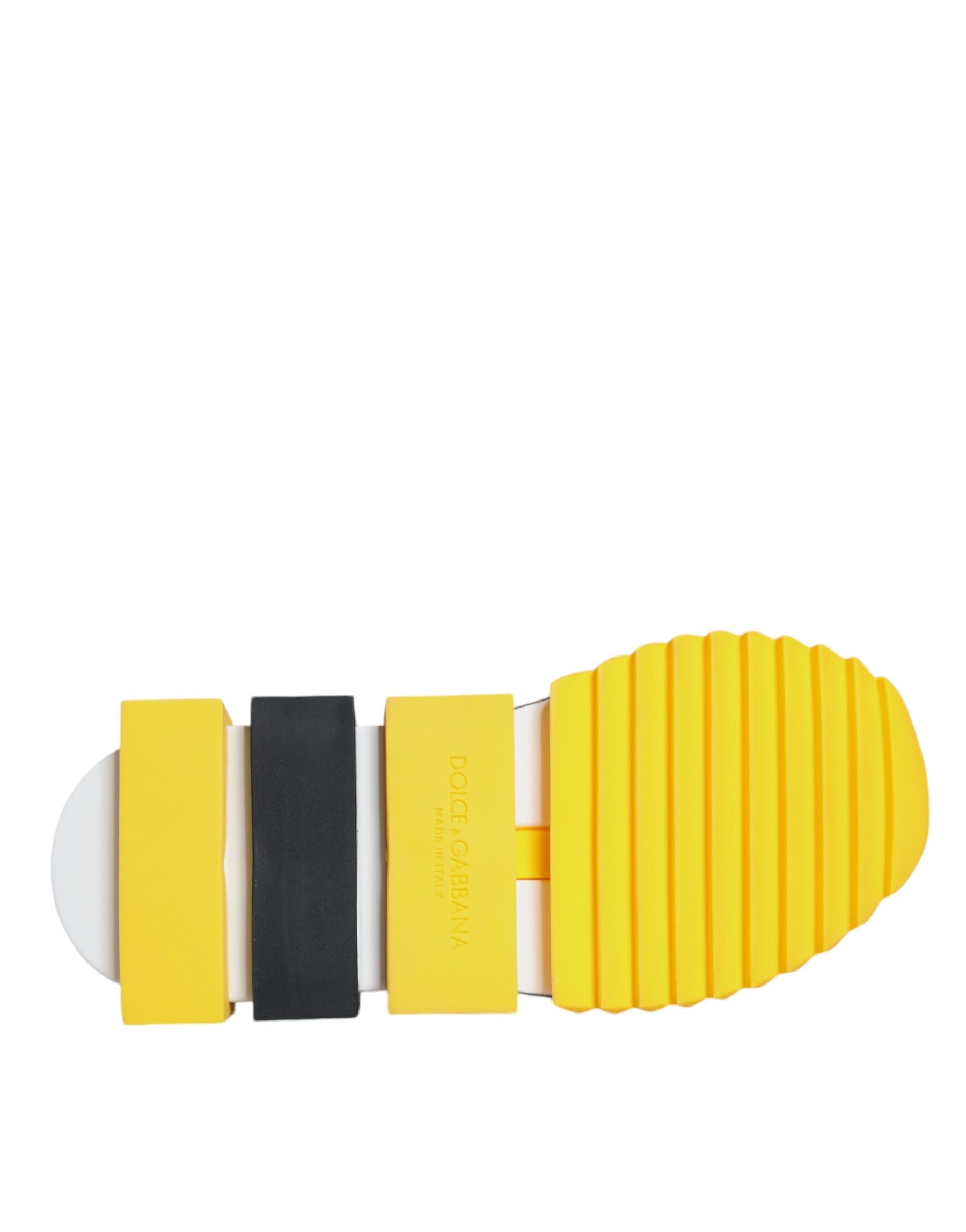Dolce & Gabbana Yellow Sorrento Crystals Low Top Sneakers Shoes | Regal Royce