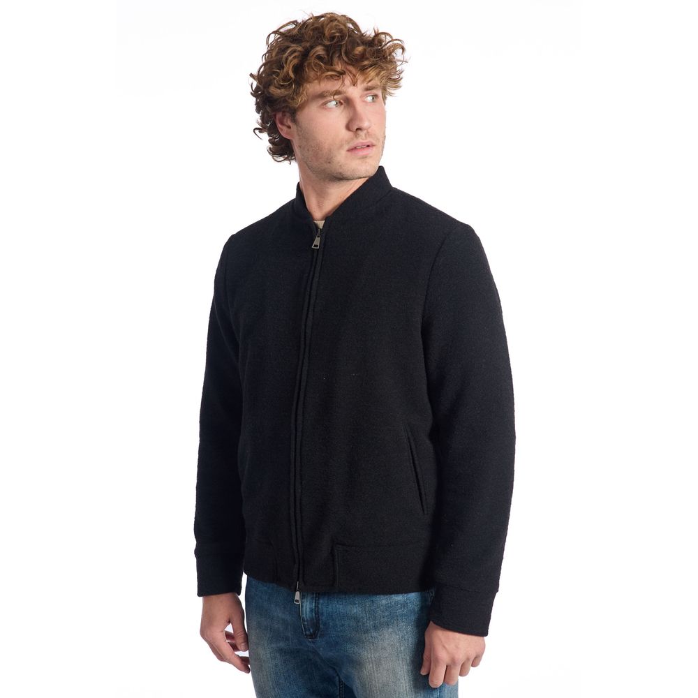 Roberto Pepe Luxury Black Wool Men's Jacket | Regal Royce