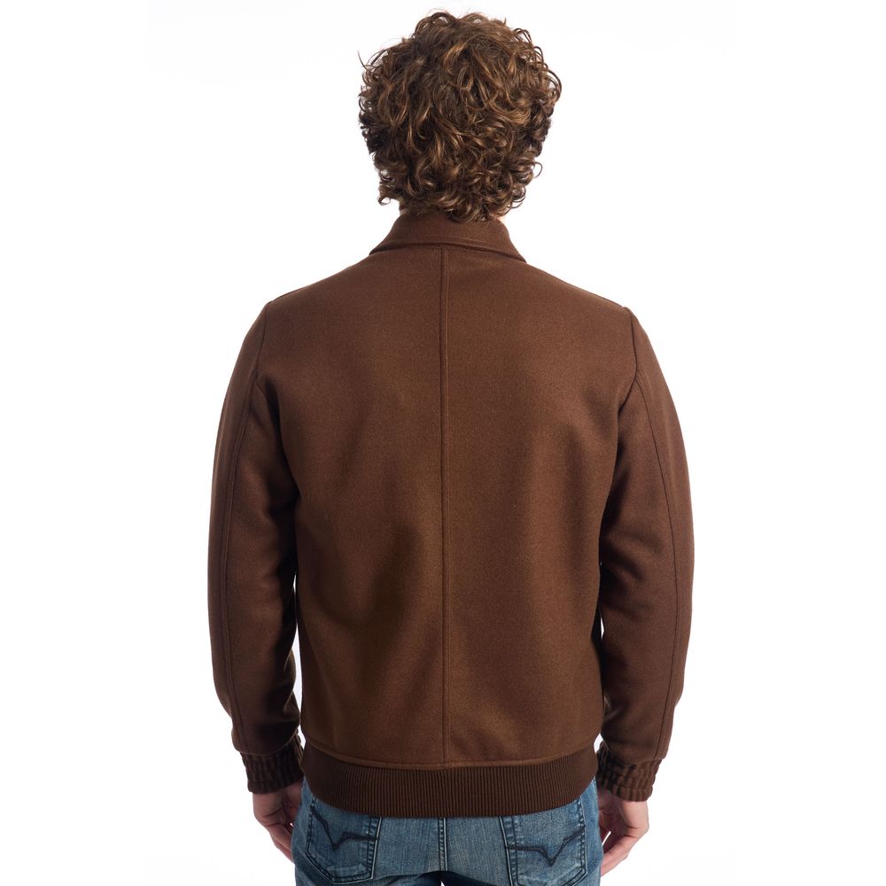 Roberto Pepe Luxury Brown Wool Men Jacket | Regal Royce