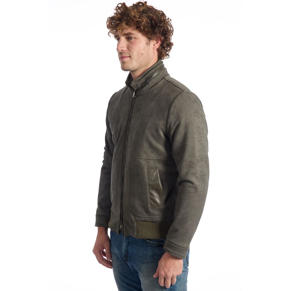 Roberto Pepe Luxury Green Eco Leather Men Jacket | Regal Royce