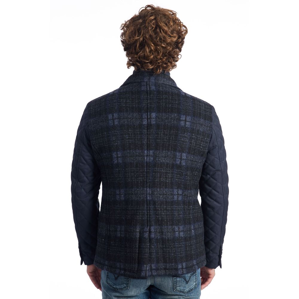 Roberto Pepe Luxury Blue Wool Men Jacket | Regal Royce