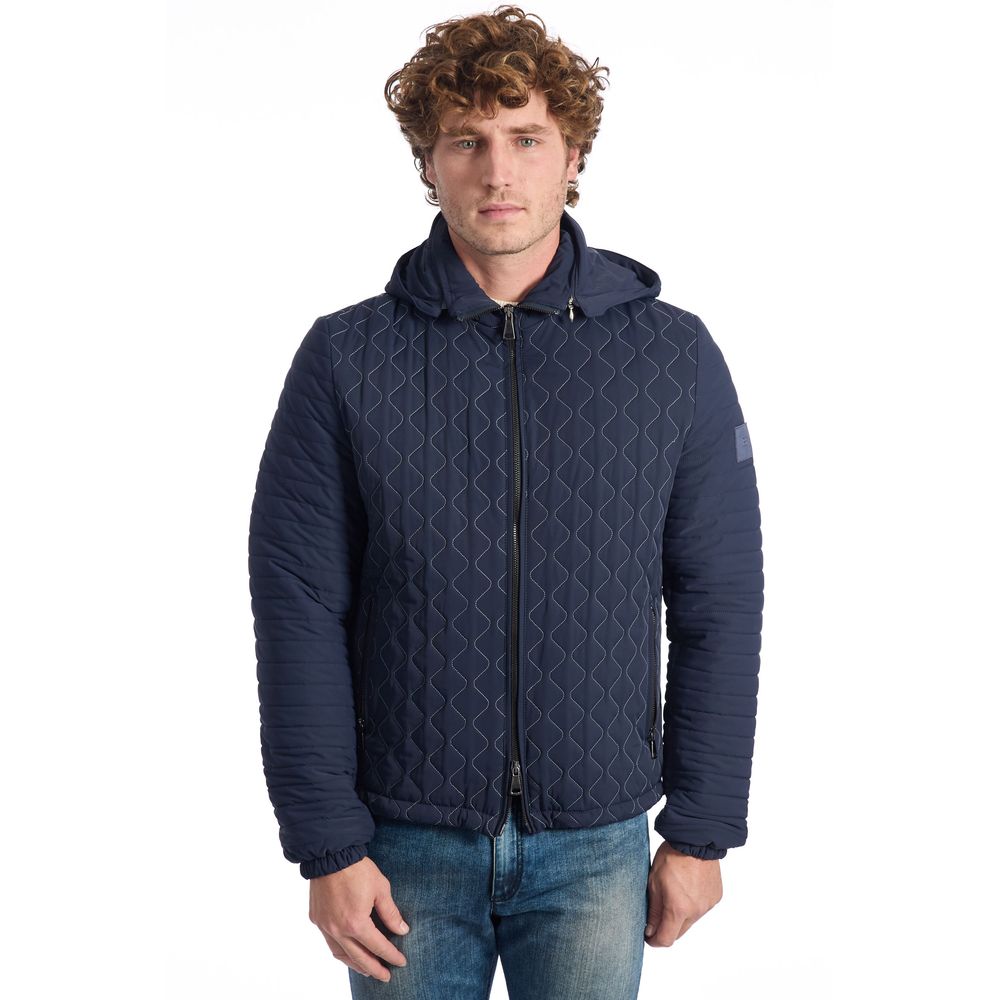 Roberto Pepe Luxury Blue Polyamide Men's Quilted Jacket | Regal Royce