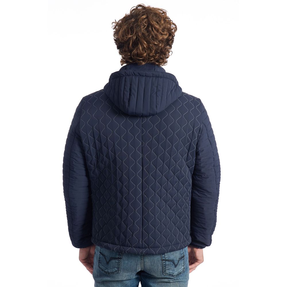 Roberto Pepe Luxury Blue Polyamide Men's Quilted Jacket | Regal Royce