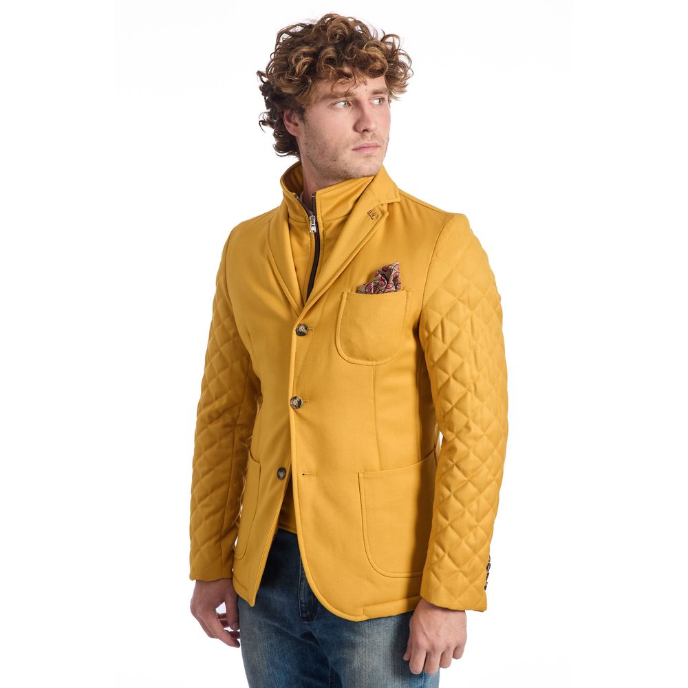 Roberto Pepe Luxury Yellow Wool Men's Jacket | Regal Royce