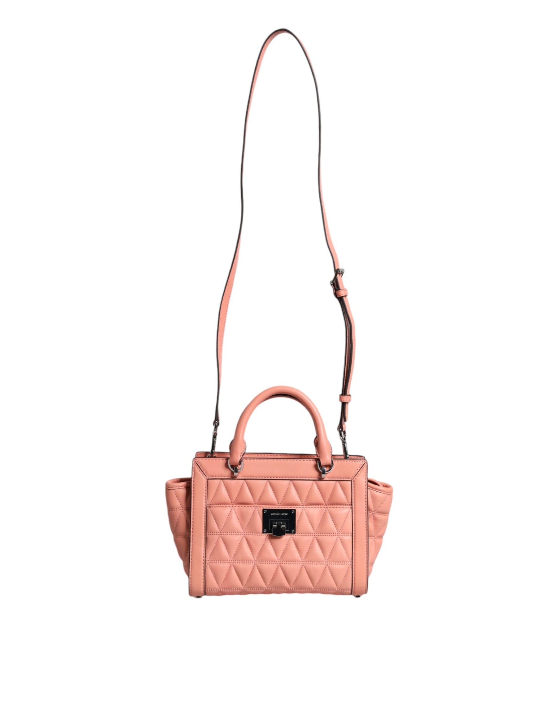 Michael Kors Peach Quilted Leather Logo Crossbody VIVIANNE Messenger Bag | Regal Royce