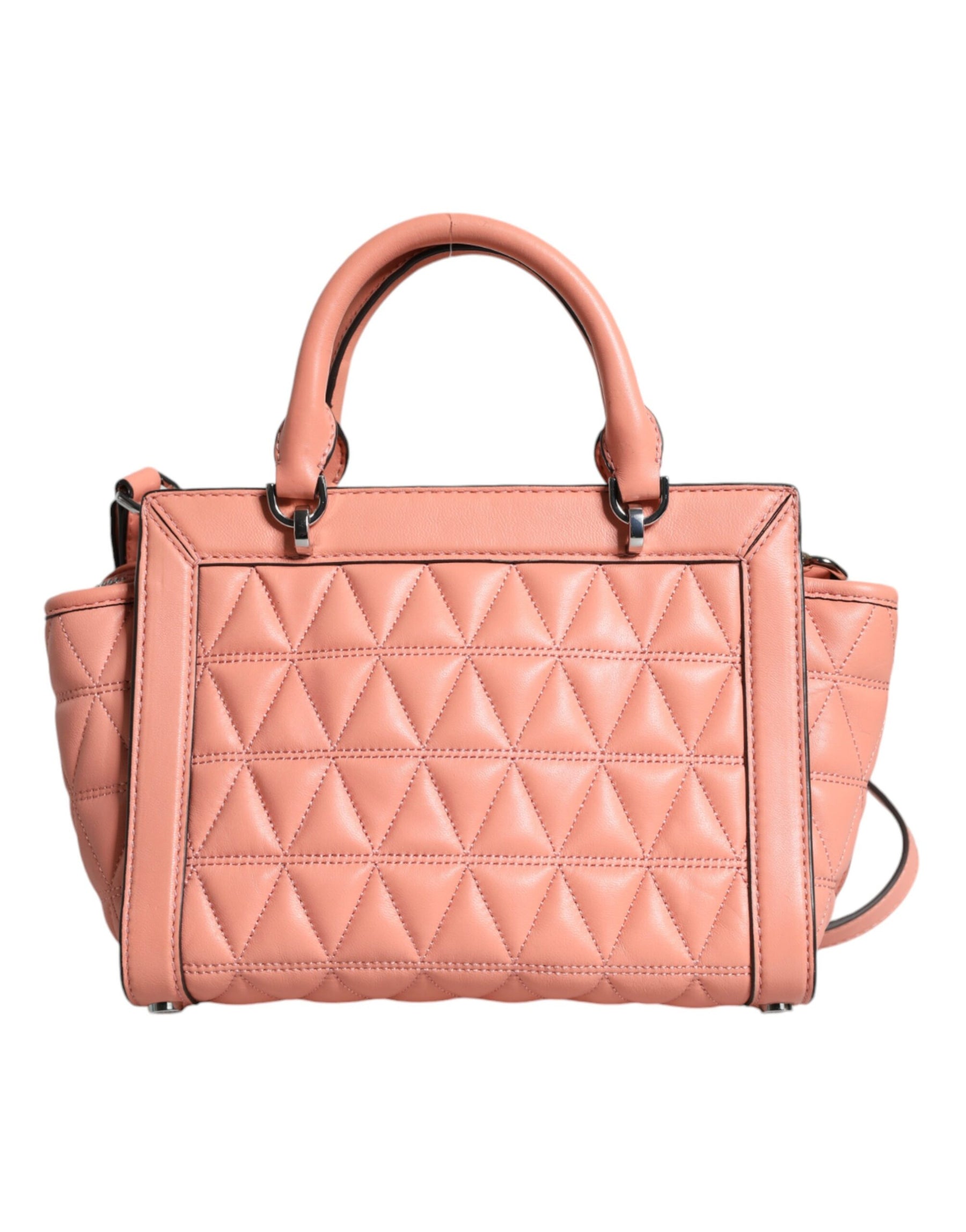 Michael Kors Peach Quilted Leather Logo Crossbody VIVIANNE Messenger Bag | Regal Royce