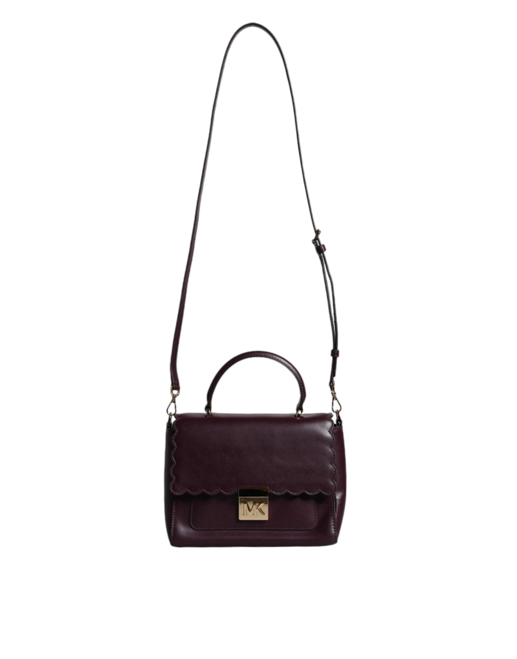 Michael Kors Purple Leather Logo Plaque Crossbody MINDY Satchel Bag | Regal Royce