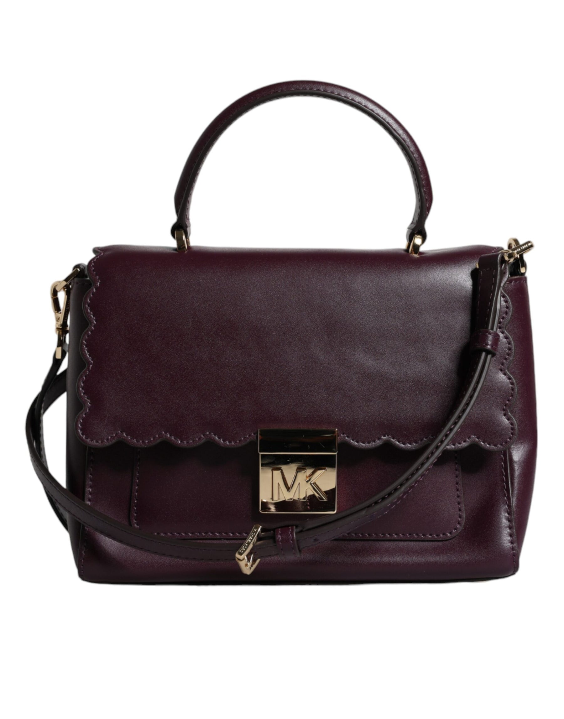 Michael Kors Purple Leather Logo Plaque Crossbody MINDY Satchel Bag | Regal Royce