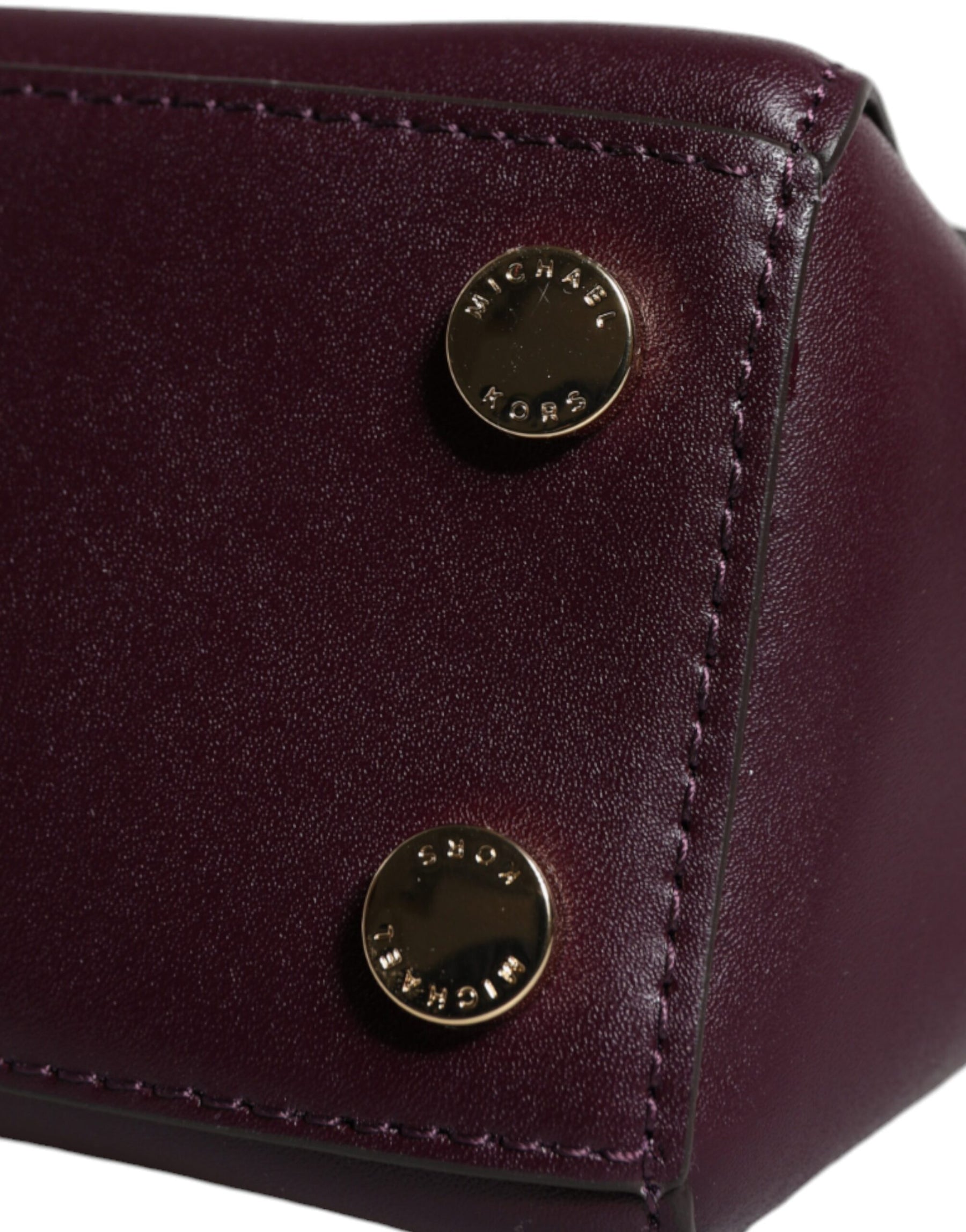 Michael Kors Purple Leather Logo Plaque Crossbody MINDY Satchel Bag | Regal Royce