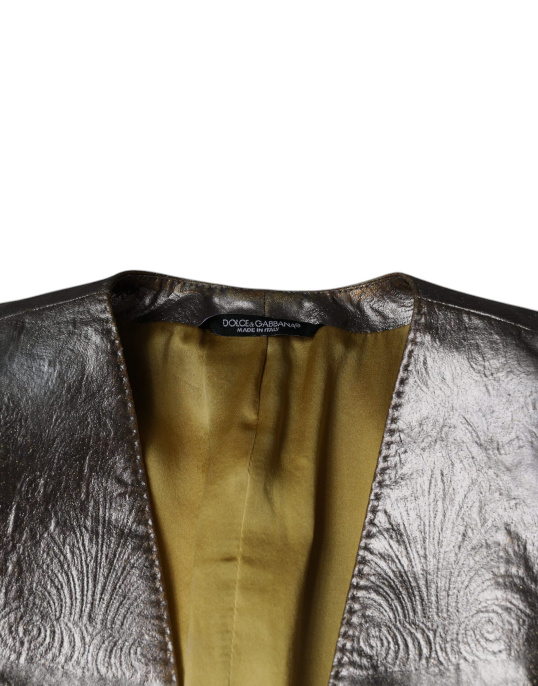 Dolce & Gabbana Gold Jacquard Single Breasted Dress Blazer | Regal Royce
