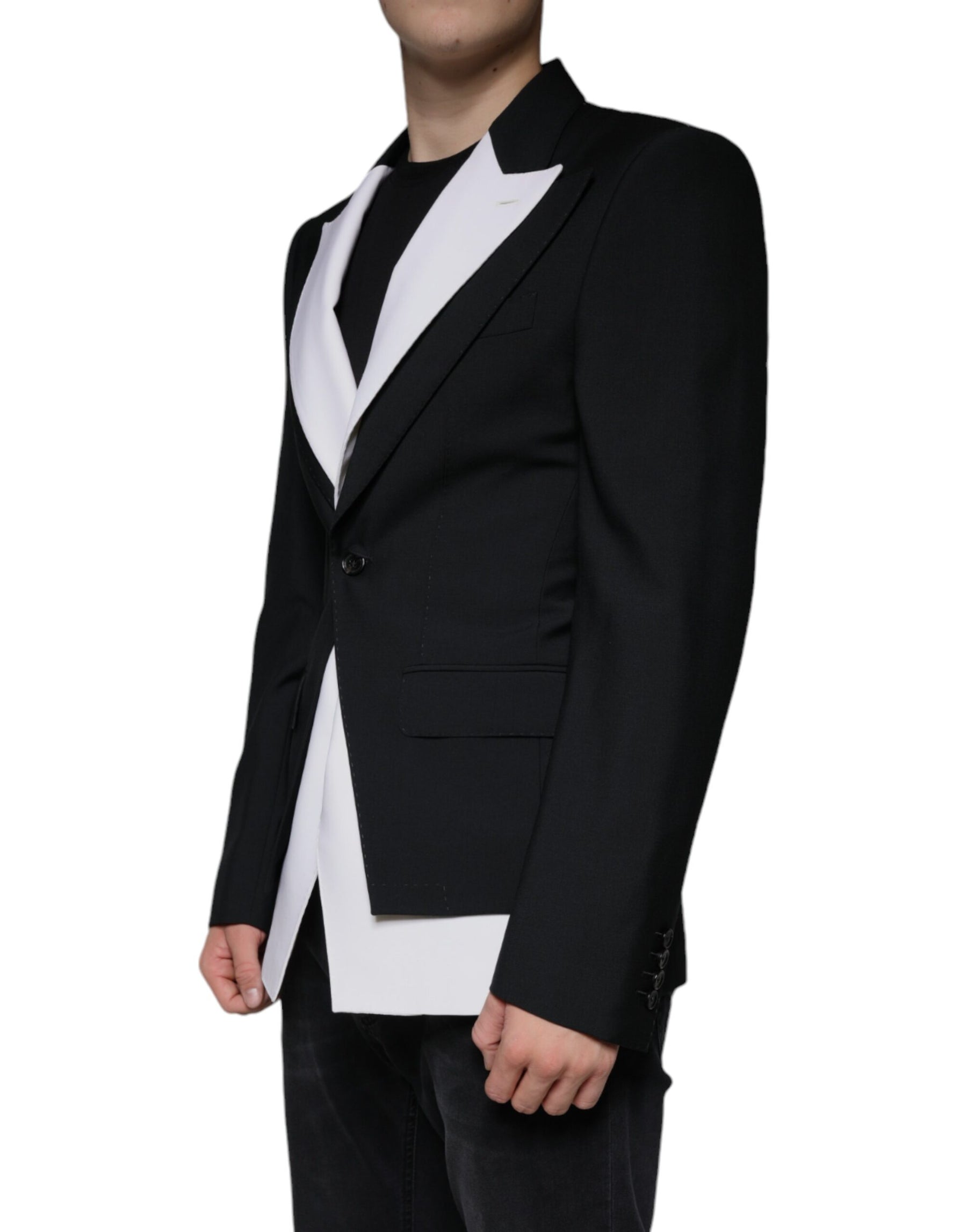 Dolce & Gabbana Black White Single Breasted Dress Blazer | Regal Royce