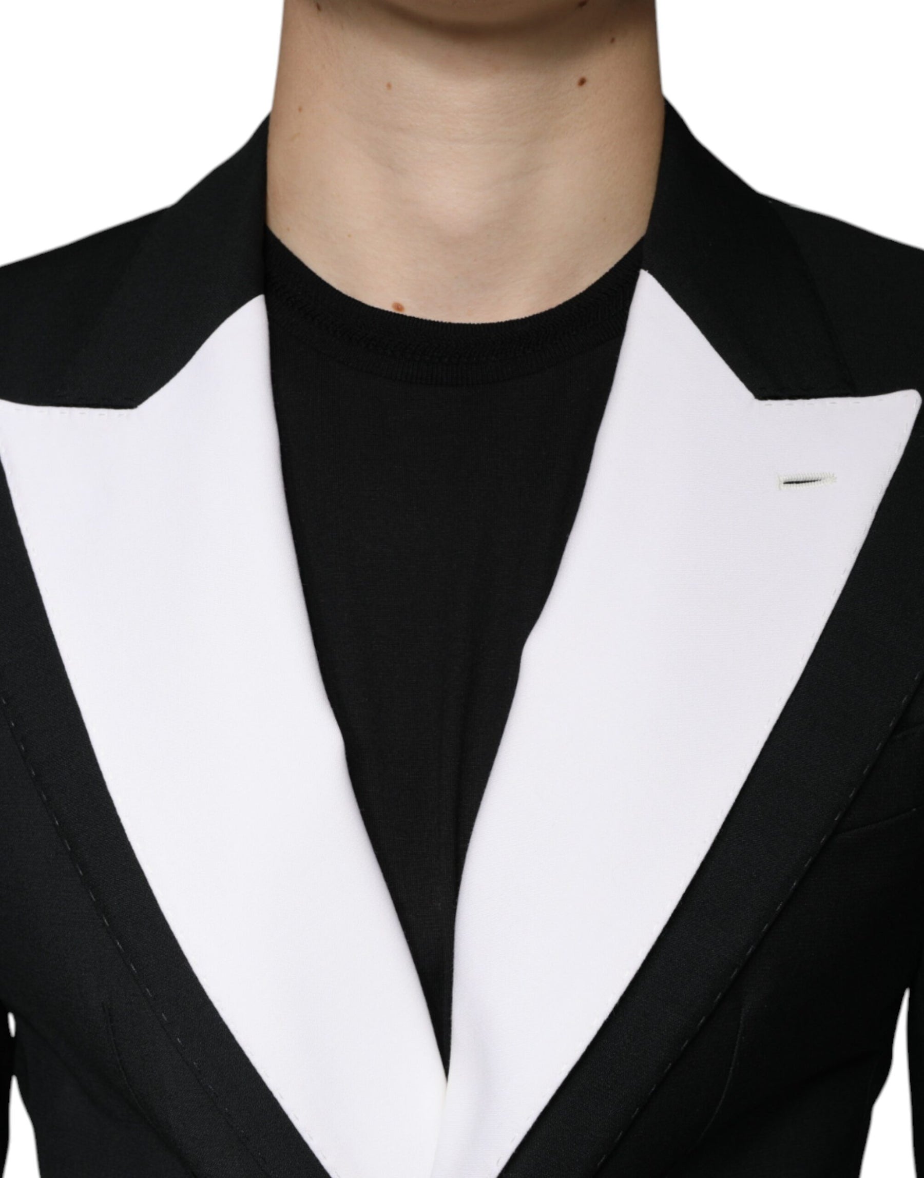 Dolce & Gabbana Black White Single Breasted Dress Blazer | Regal Royce
