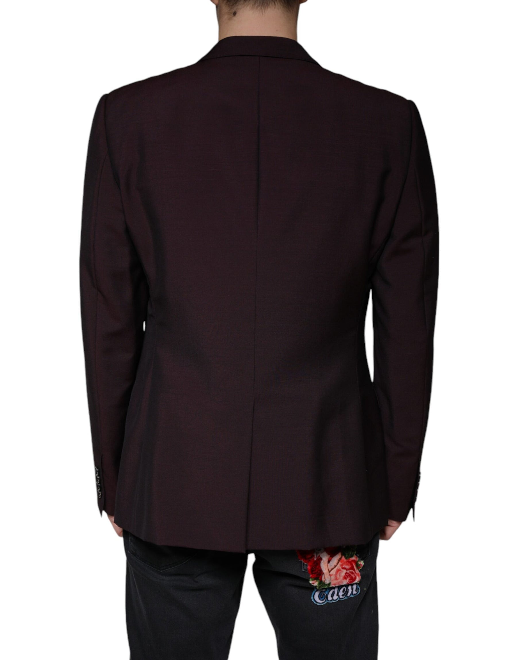 Dolce & Gabbana Bordeaux Wool Single Breasted Dress Blazer | Regal Royce