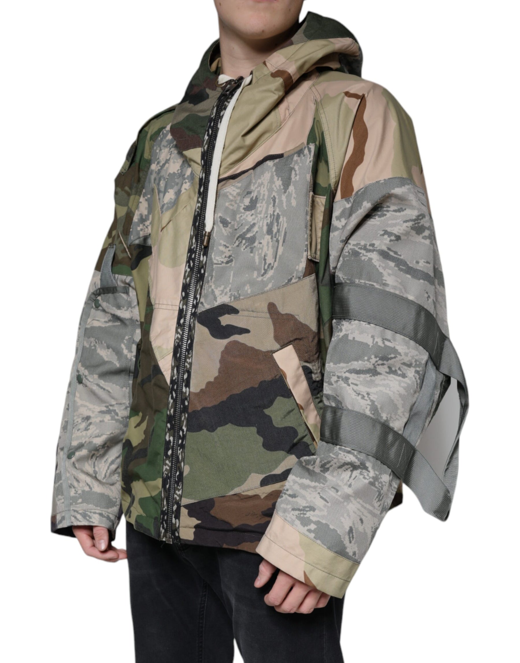Dolce & Gabbana Multicolor Camouflage Full Zip Hooded Jacket | Regal Royce