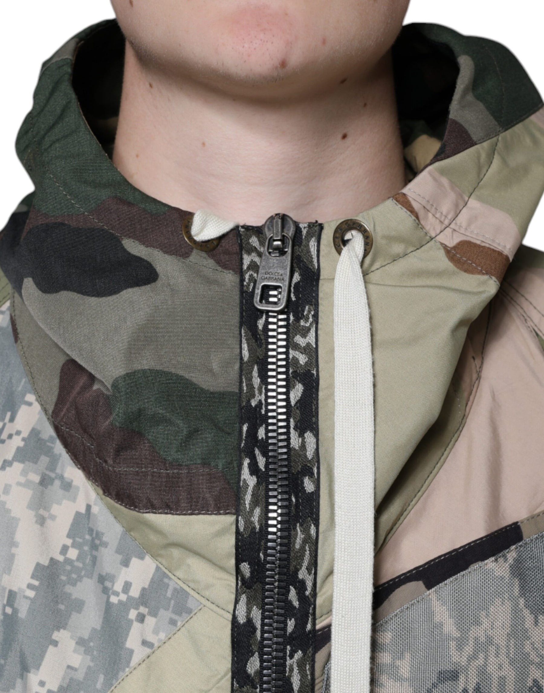 Dolce & Gabbana Multicolor Camouflage Full Zip Hooded Jacket | Regal Royce