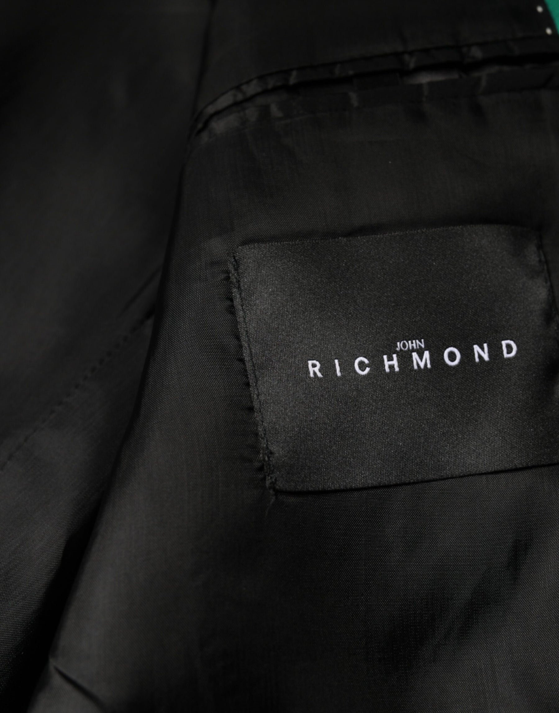 John Richmond Black White Checkered Crystal Single Breasted Blazer | Regal Royce