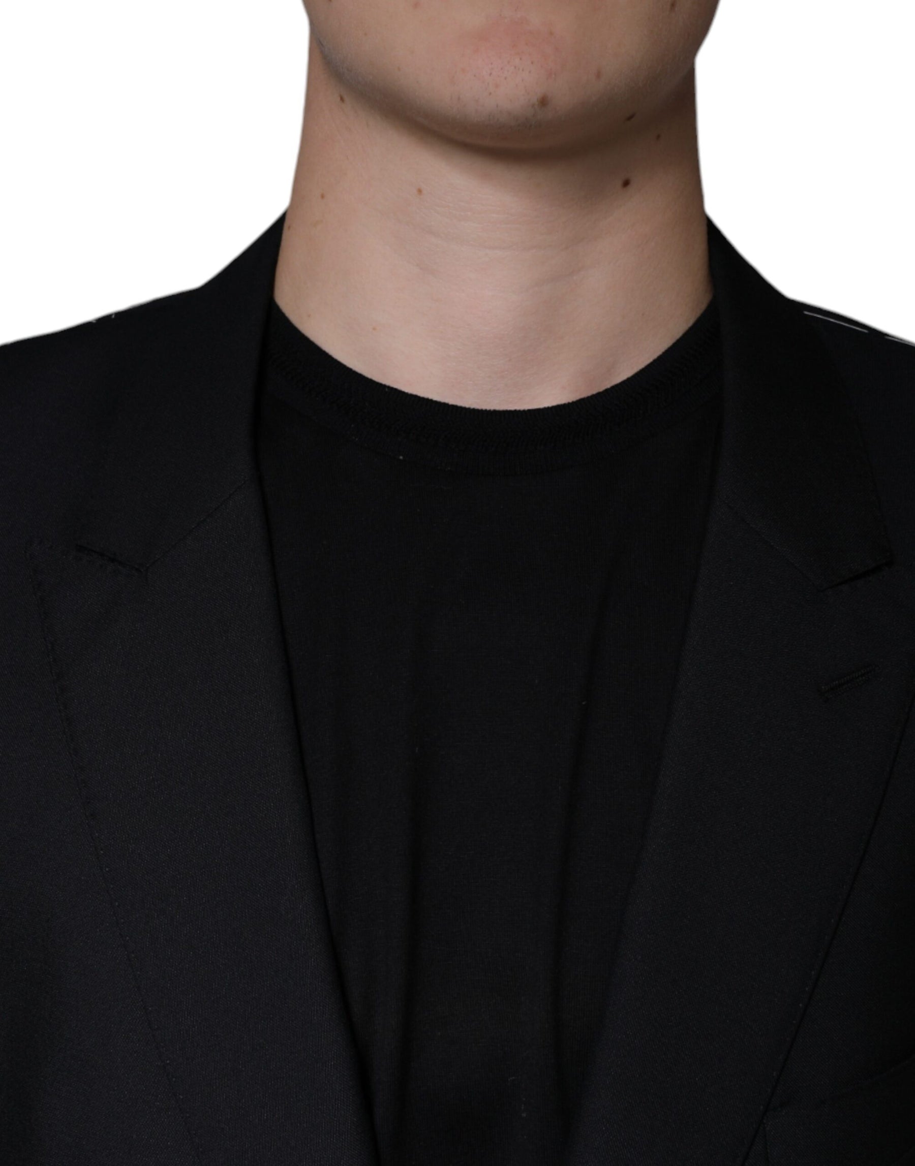 Dolce & Gabbana Black Wool Single Breasted Men Coat Blazer | Regal Royce