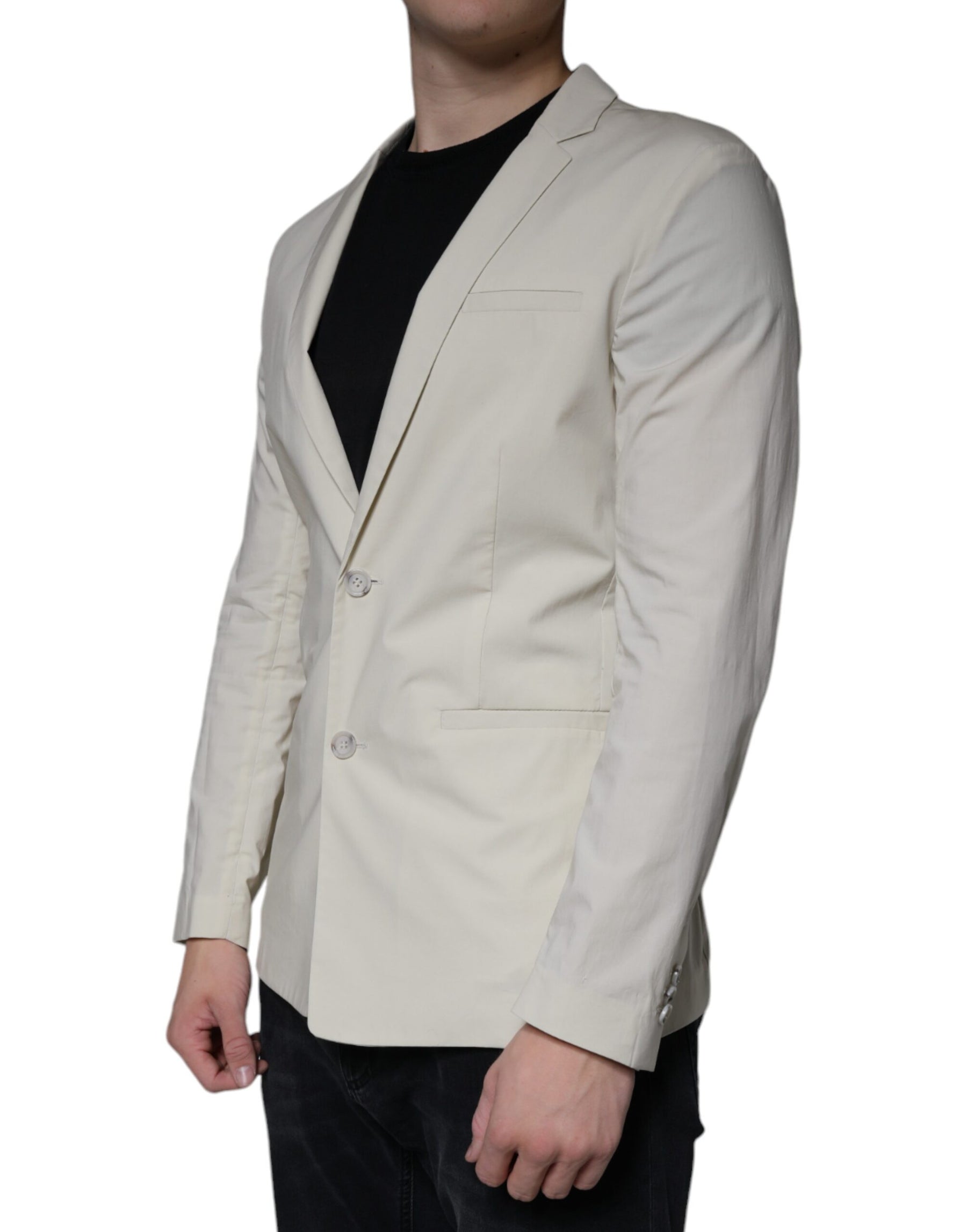 Paolo Pecora Milano Beige Single Breasted Dress Formal Coat Blazer | Regal Royce