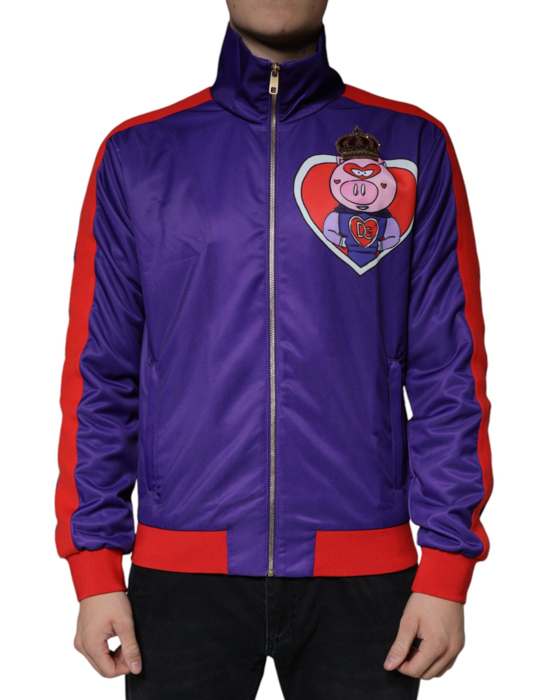 Dolce & Gabbana Purple YEAR OF THE PIG Full Zip Bomber Jacket | Regal Royce