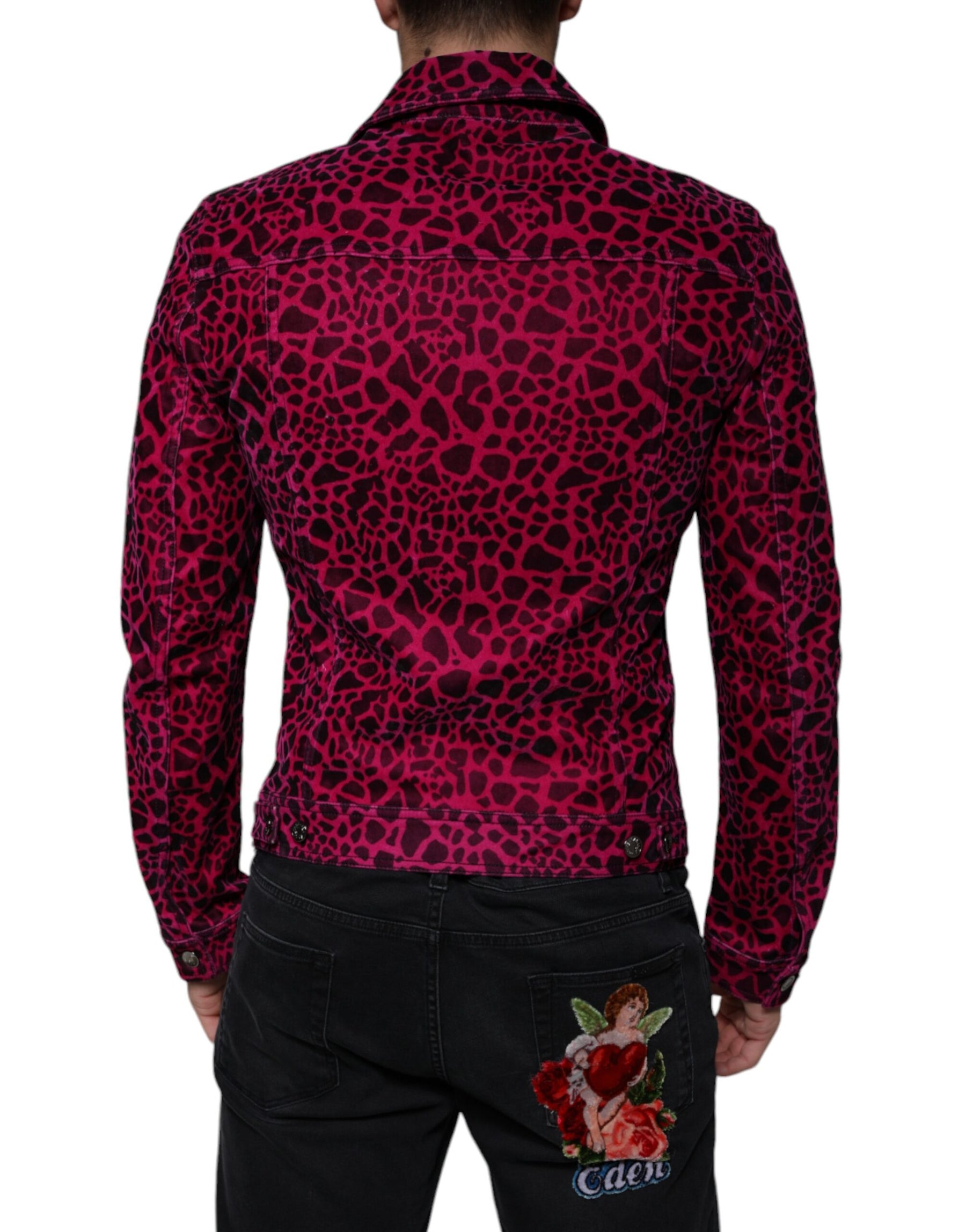 Dolce & Gabbana Fuchsia Leopard Button Down Collared Jacket | Regal Royce