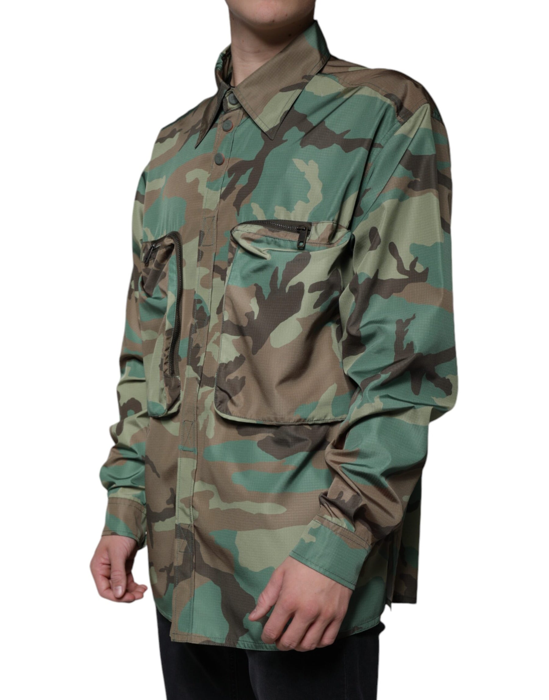 Dolce & Gabbana Multicolor Camouflage Button Down Shirt | Regal Royce