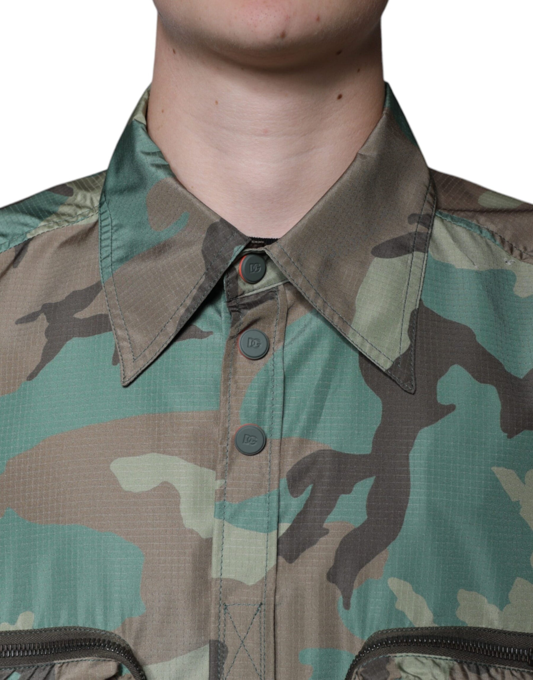 Dolce & Gabbana Multicolor Camouflage Button Down Shirt | Regal Royce