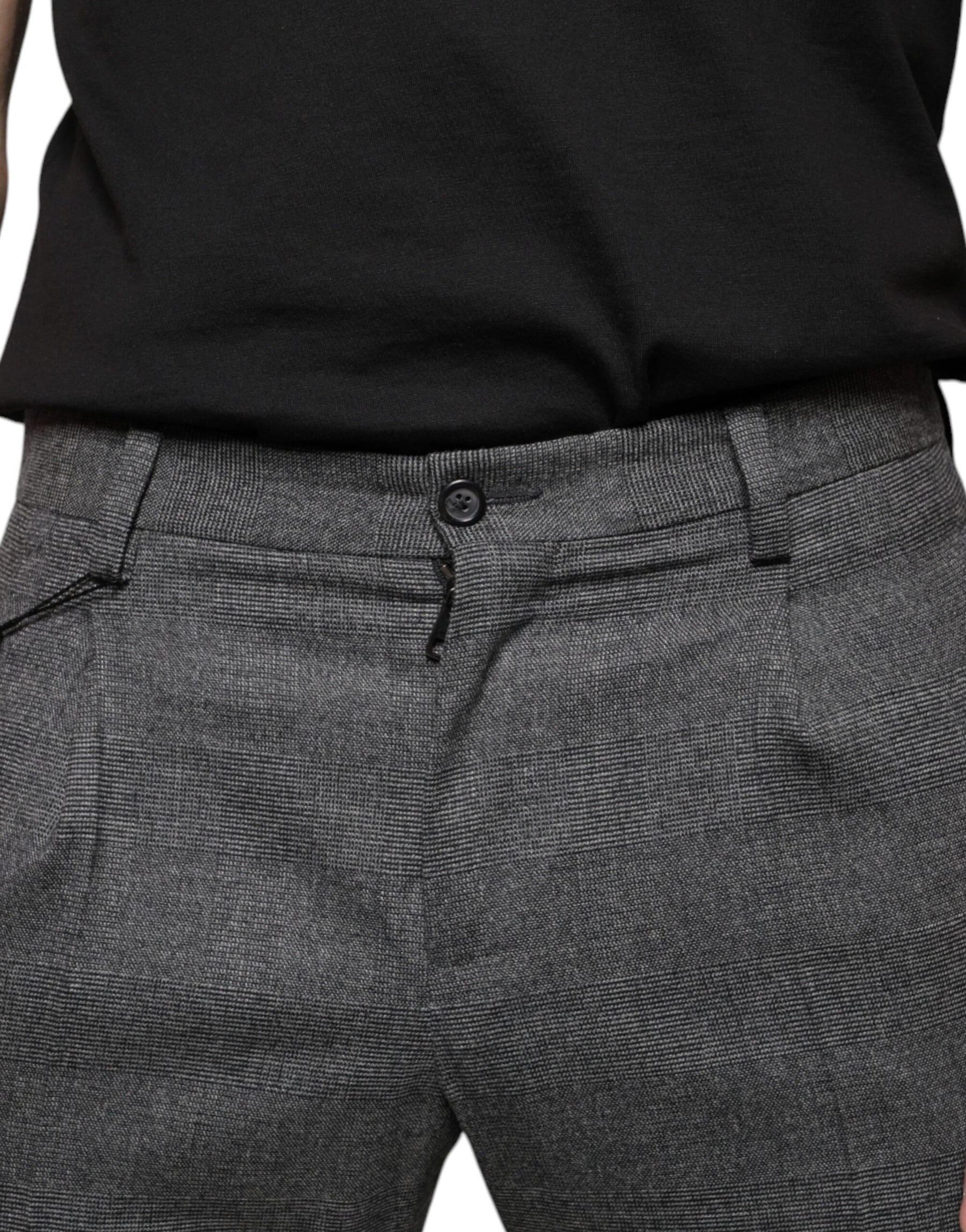 Dolce & Gabbana Gray Check Tartan Wool Skinny Pants | Regal Royce