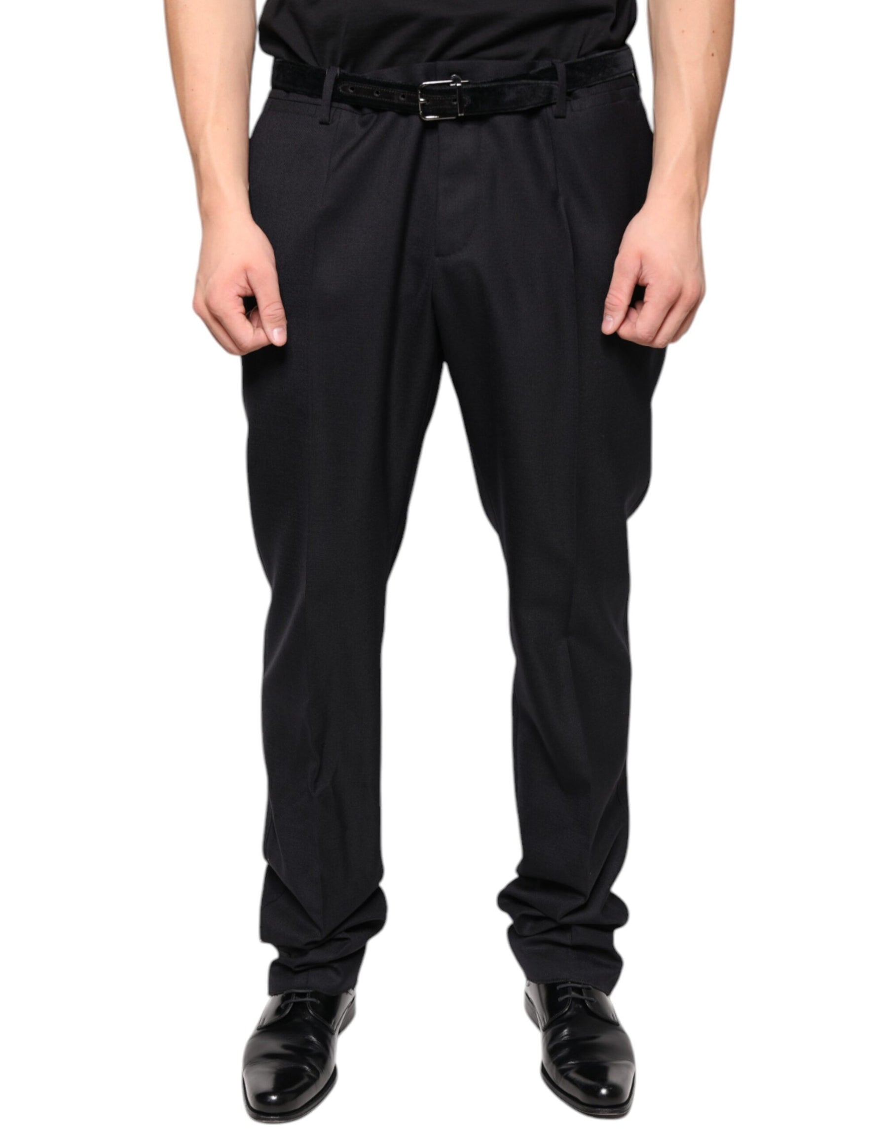 Dolce & Gabbana Black Wool Skinny Dress Formal Pants | Regal Royce