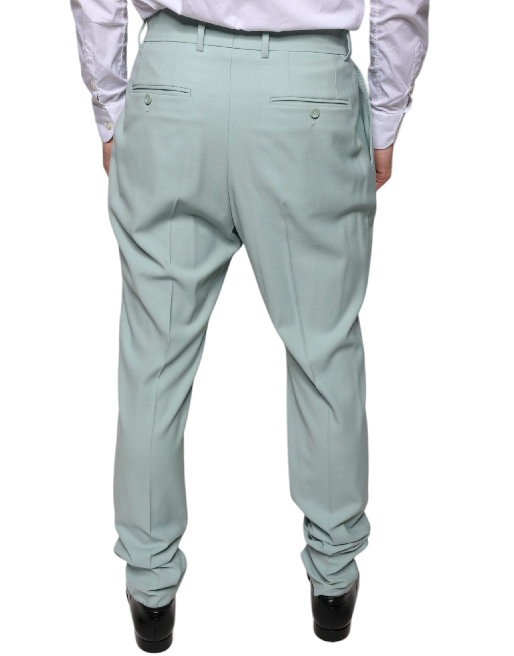 Dolce & Gabbana Mint Green Cotton Dress Pants | Regal Royce