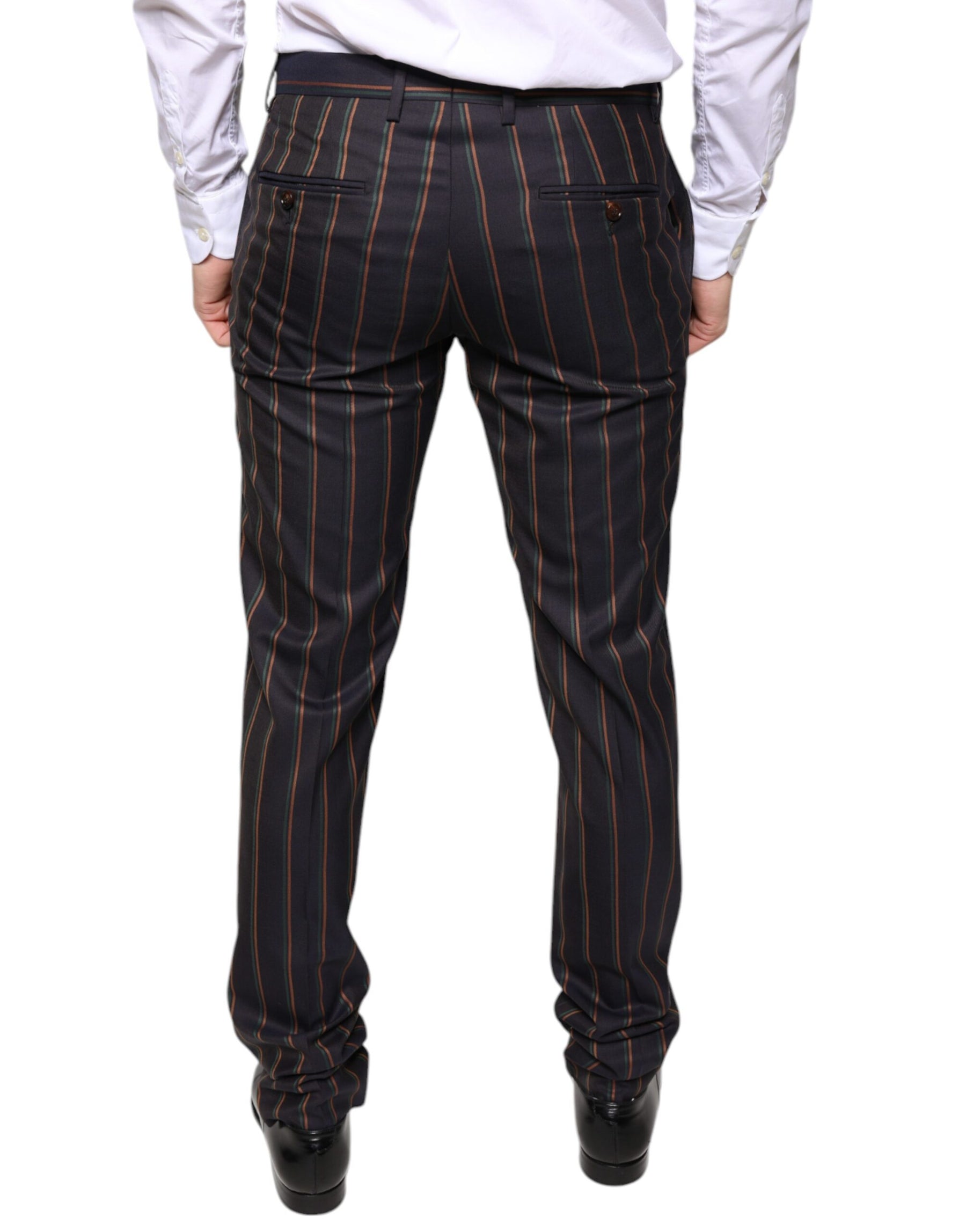 Dolce & Gabbana Brown Stripes Skinny Men Dress Pants | Regal Royce