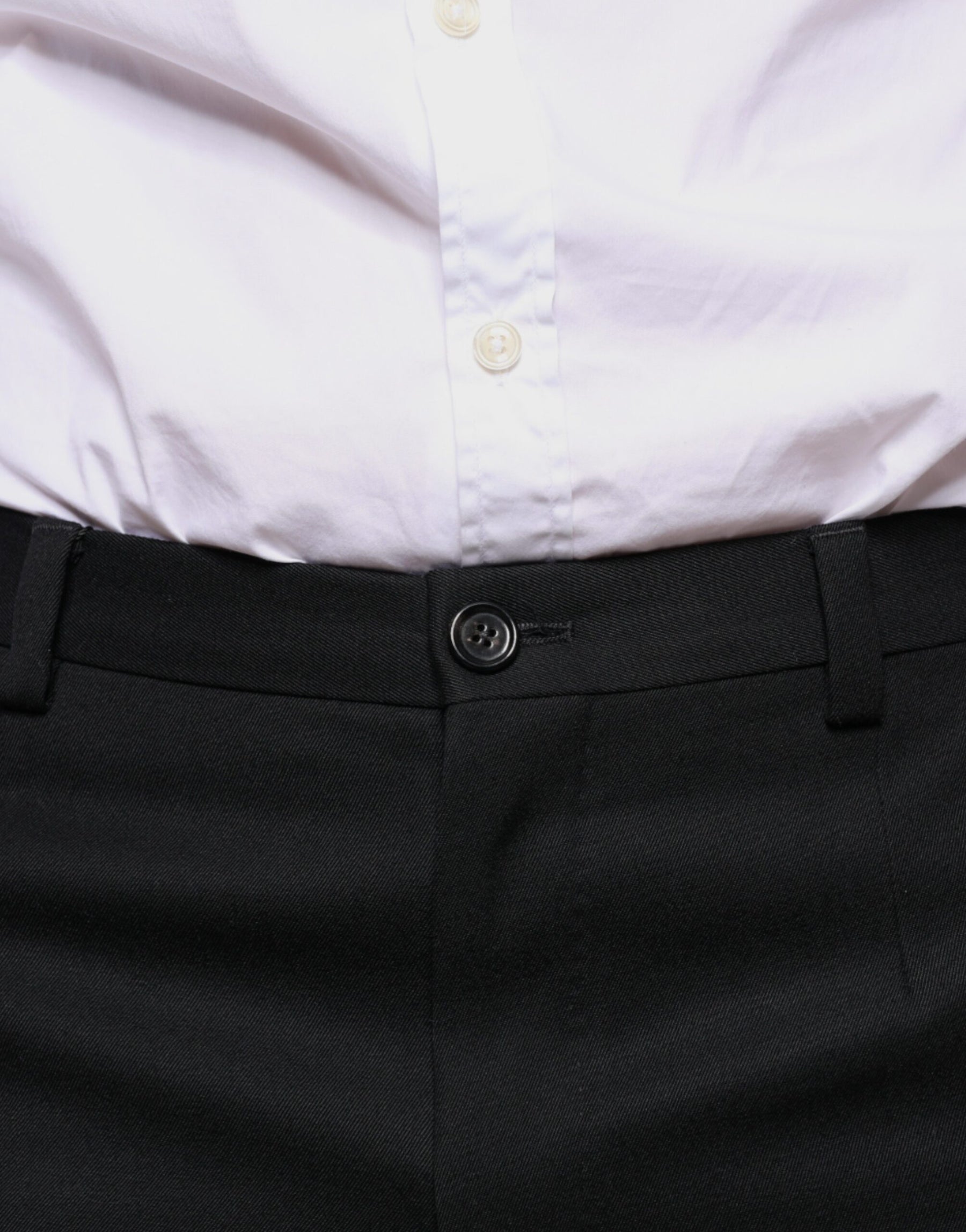 Dolce & Gabbana Black Wool Skinny Men Dress Pants | Regal Royce