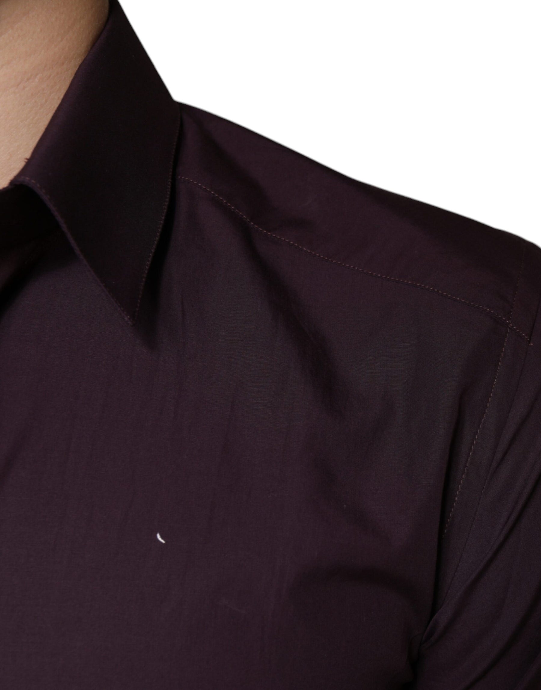 Dolce & Gabbana Dark Violet Cotton Dress GOLD Men Formal Shirt | Regal Royce