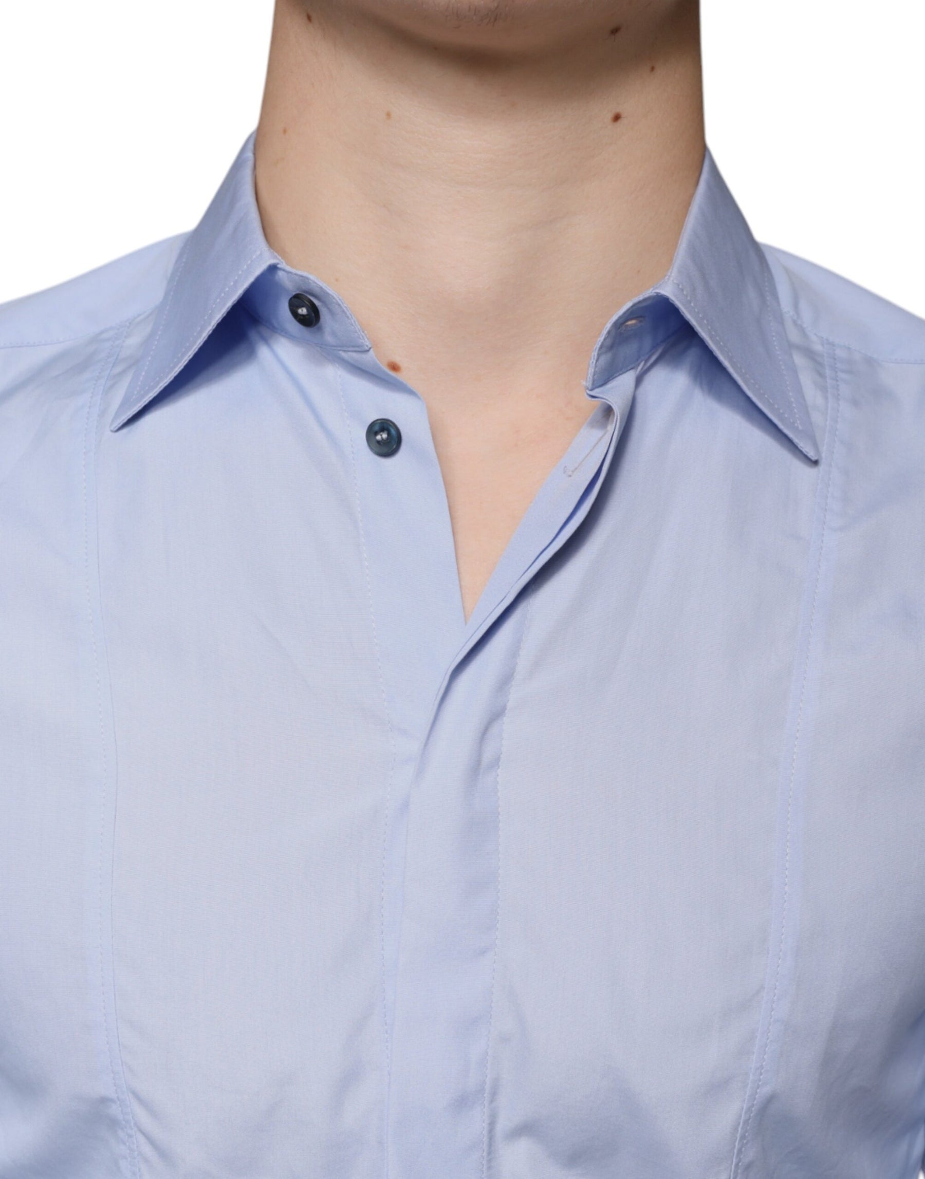 Dolce & Gabbana Light Blue Cotton Men Dress Formal Shirt | Regal Royce