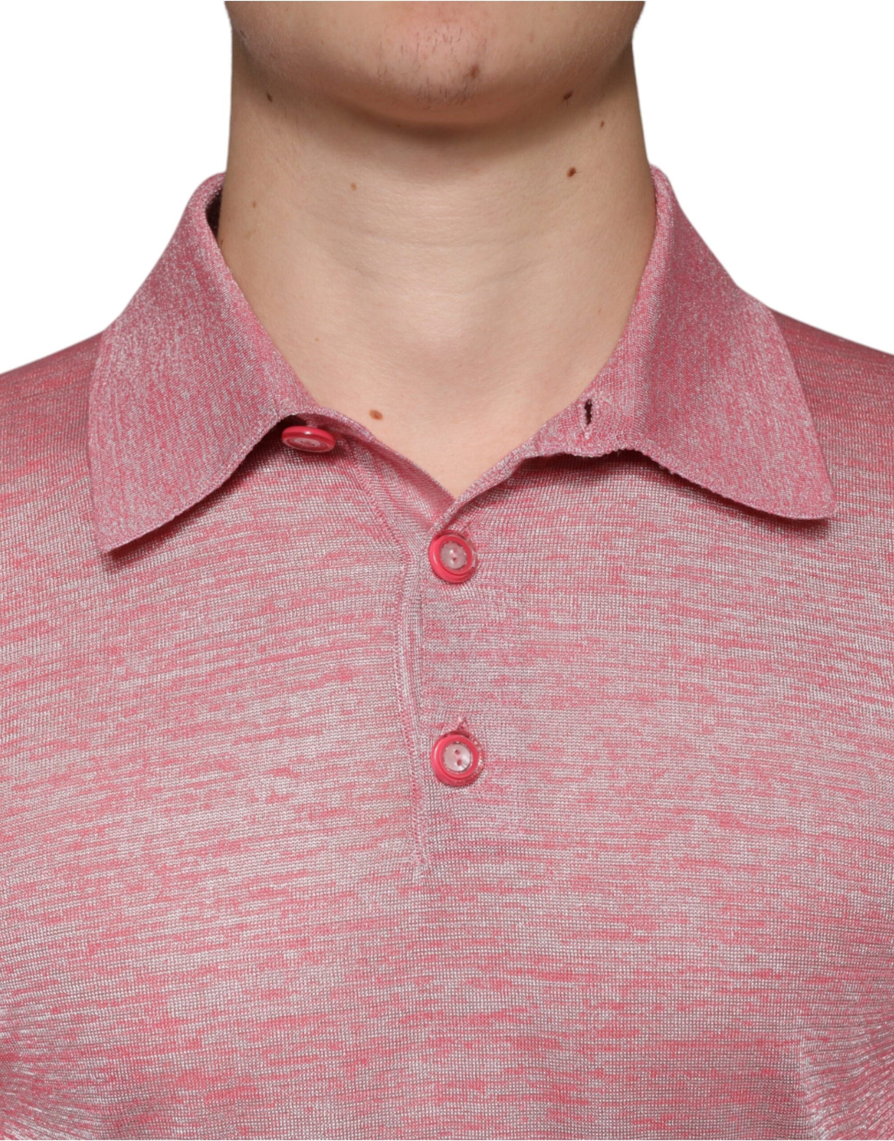 Dolce & Gabbana Pink Polyester Long Sleeve Men Polo T-shirt | Regal Royce