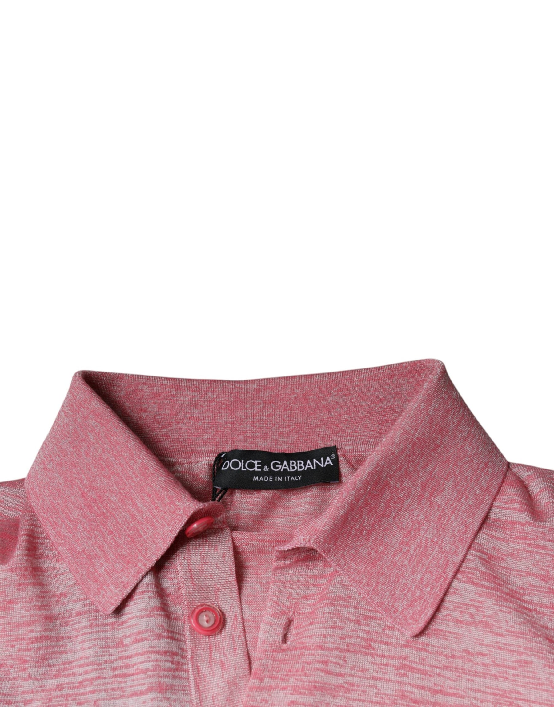 Dolce & Gabbana Pink Polyester Long Sleeve Men Polo T-shirt | Regal Royce