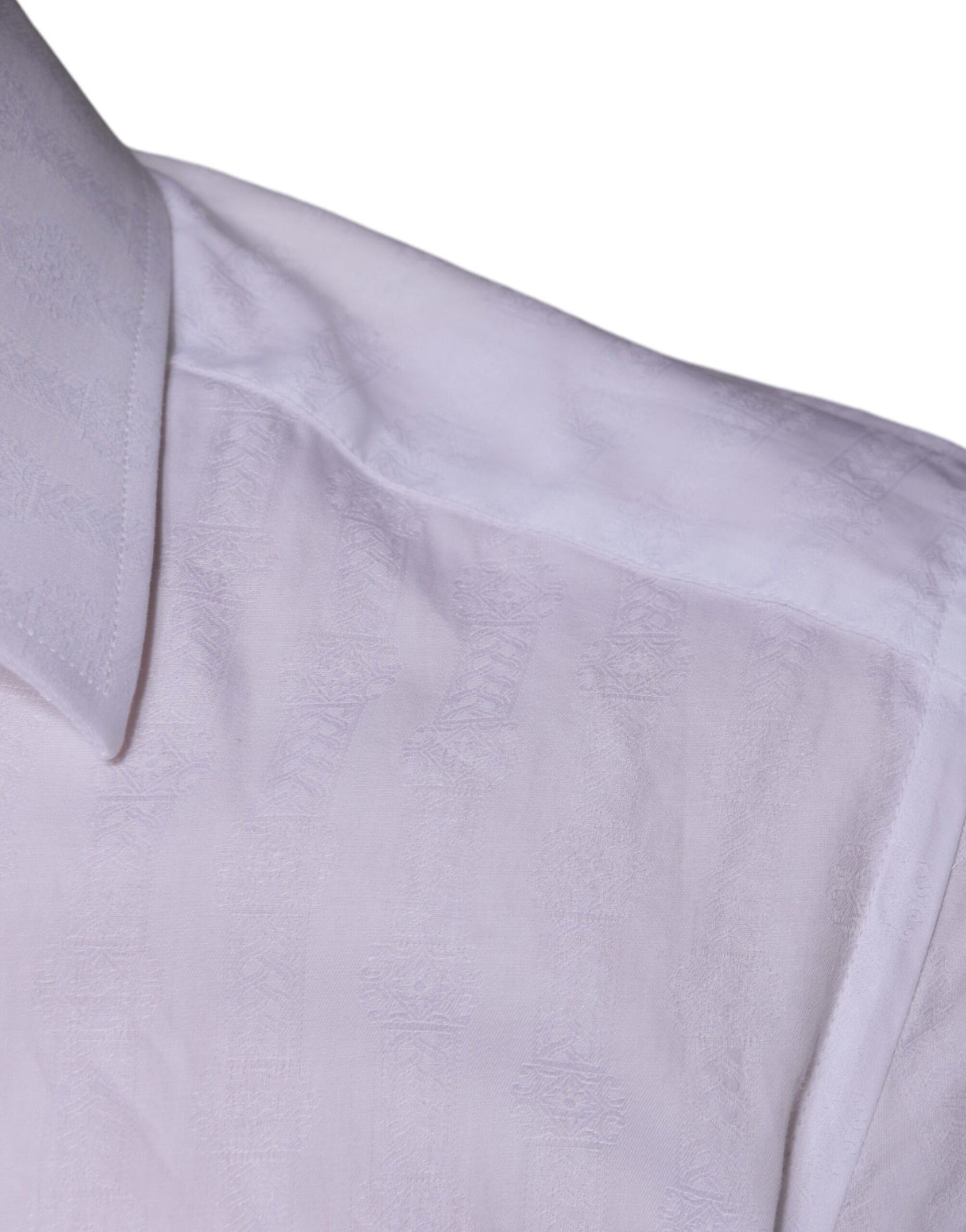 Dolce & Gabbana White Cotton Men Dress GOLD Formal Shirt | Regal Royce